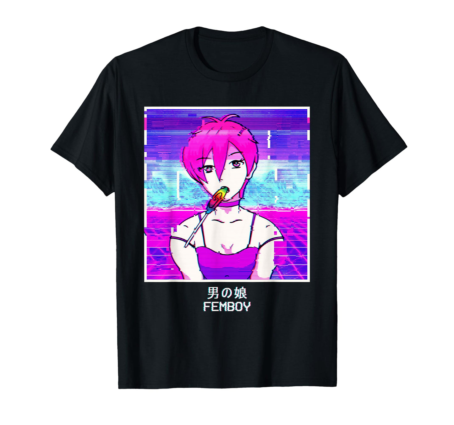 Femboy Anime Japanese Vaporwave T-Shirt - Novelty Apparel Men Women - T-Shirt, Sweatshirt, Hoodie
