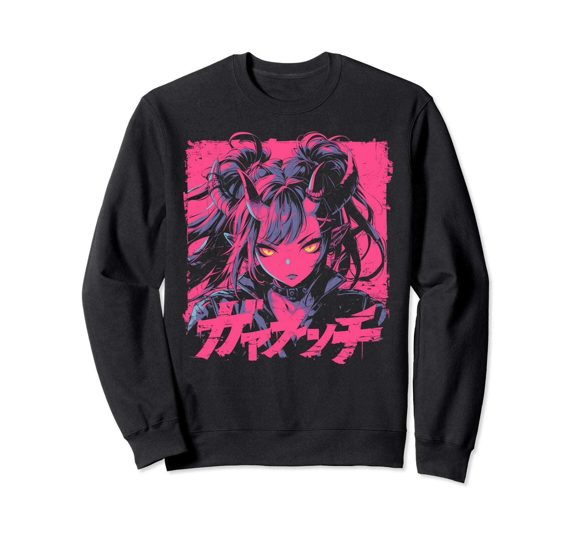 Goth Grunge Demon Anime Waifu Sweatshirt - Casual Everyday Wear for Adults - T-Shirt, Sweatshirt, Hoodie
