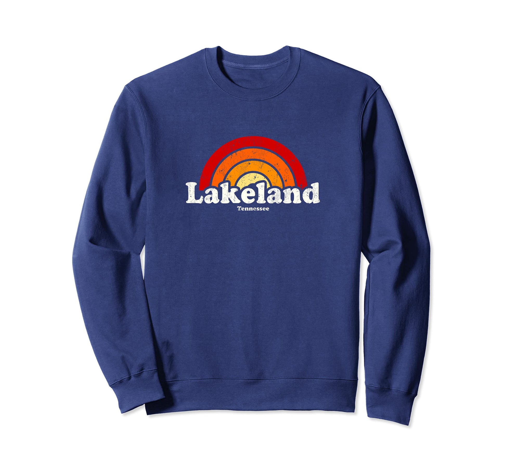 Lakeland Tennessee Tn 70S Rainbow Sweatshirt - Trendy Graphic for Adults - T-Shirt, Sweatshirt, Hoodie