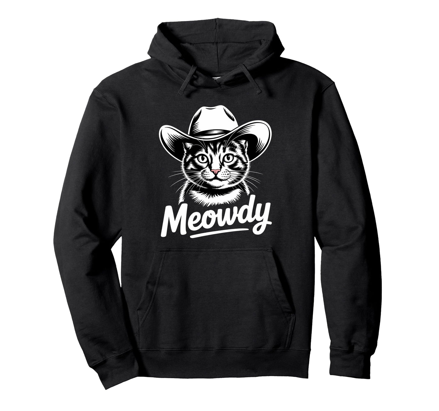 Meowdy Cat Cowboy Cat Western Country Hoodie - Graphic Print for Adults - T-Shirt, Sweatshirt, Hoodie