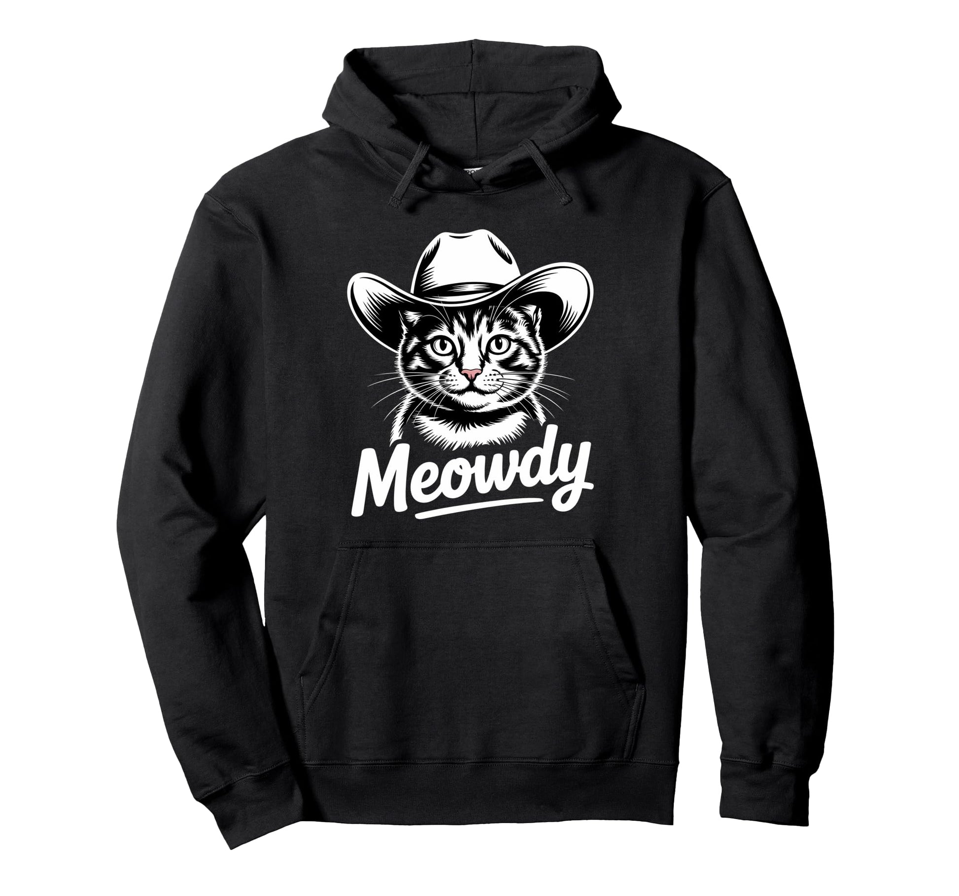 Meowdy Cat Cowboy Cat Western Country Hoodie - Graphic Print for Adults - T-Shirt, Sweatshirt, Hoodie