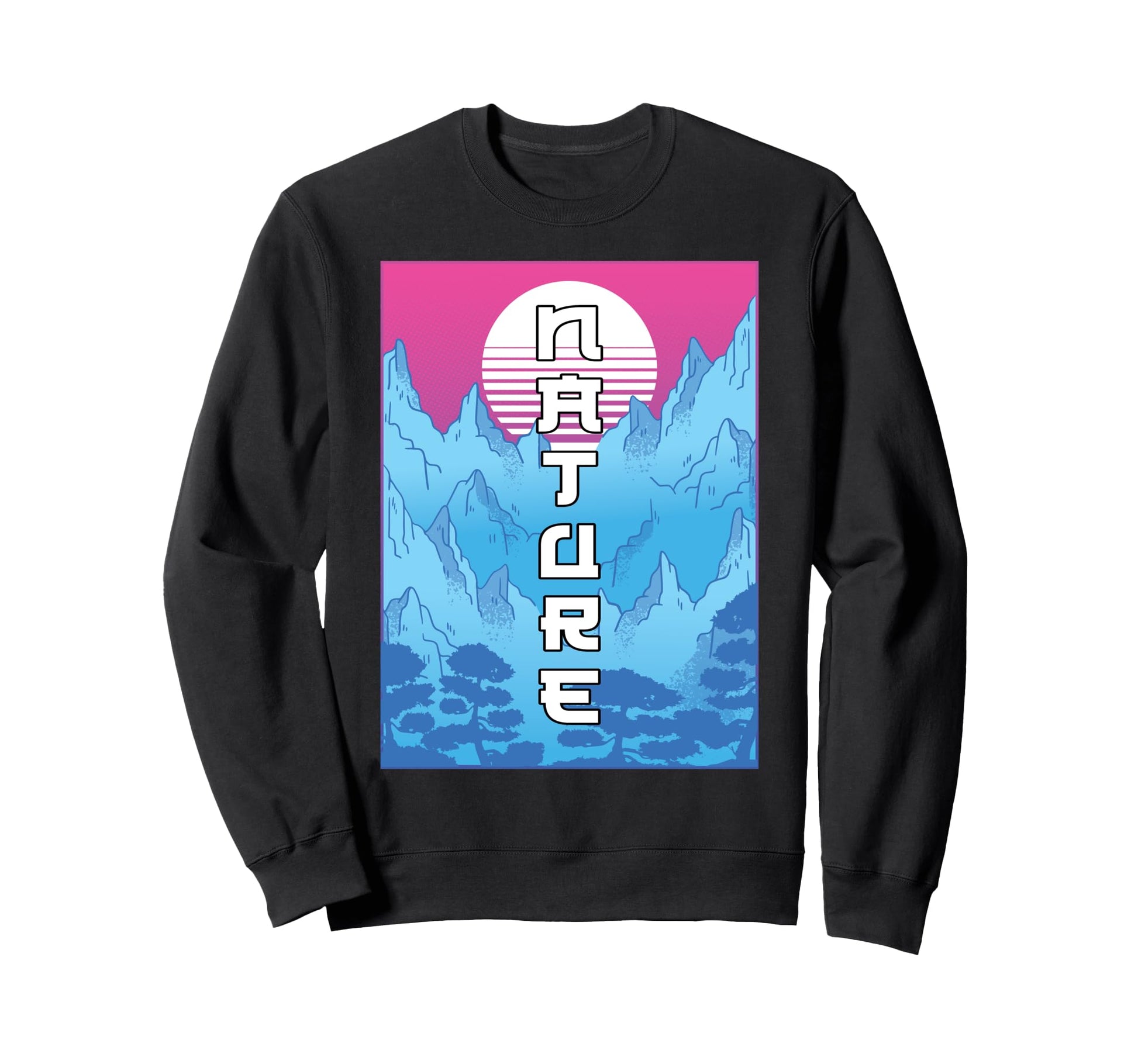 Vaporwave Nature Japanese Aesthetic Sweatshirt - Custom Art Print Unisex - T-Shirt, Sweatshirt, Hoodie