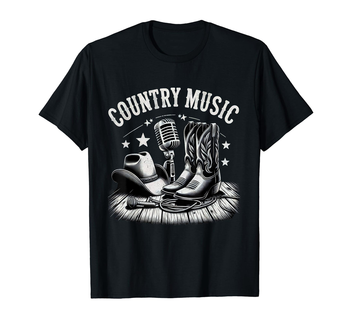 Country Music Essentials Microphone T-Shirt - Minimalist Print for Adults - T-Shirt, Sweatshirt, Hoodie