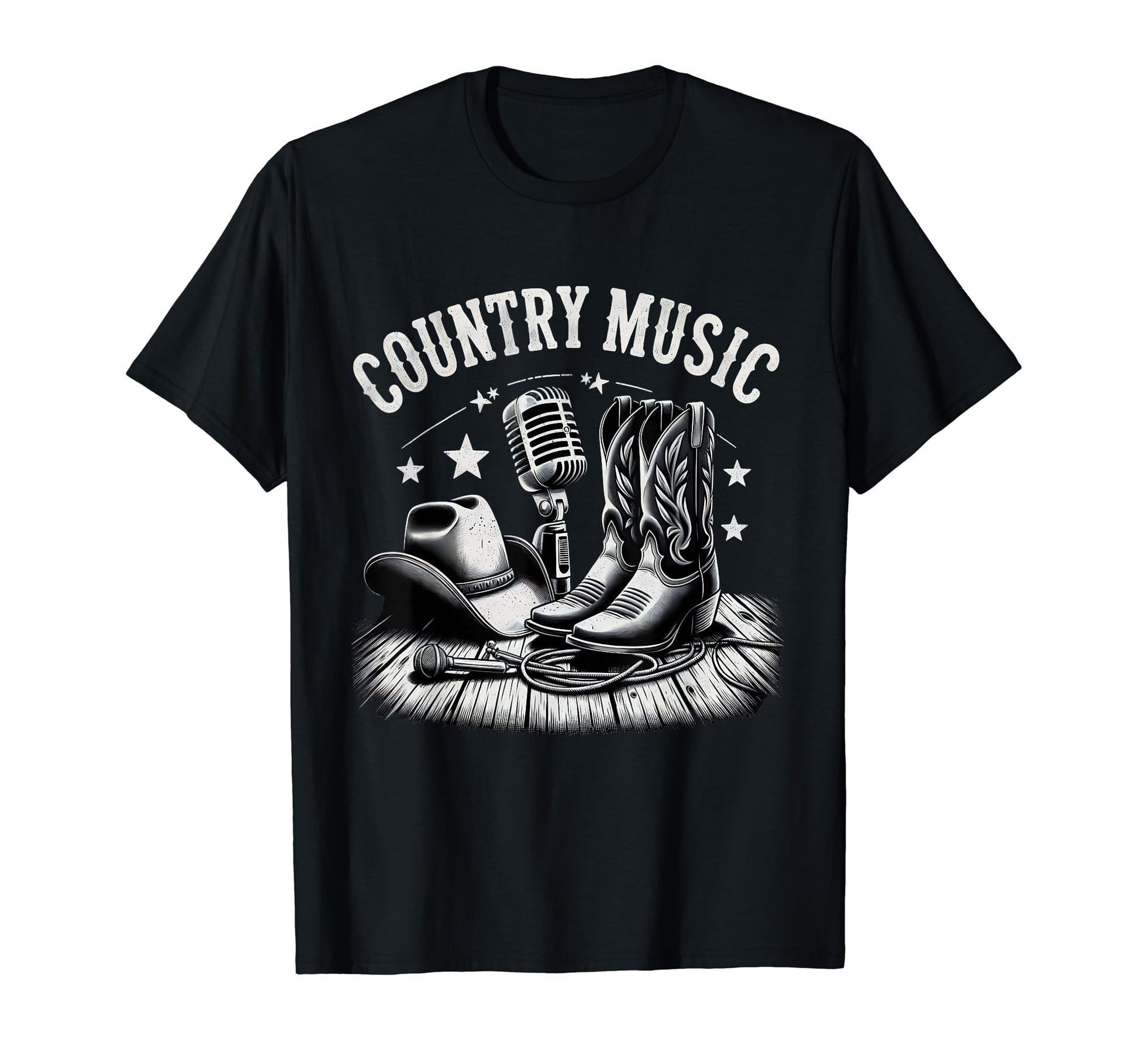 Country Music Essentials Microphone T-Shirt - Minimalist Print for Adults - T-Shirt, Sweatshirt, Hoodie