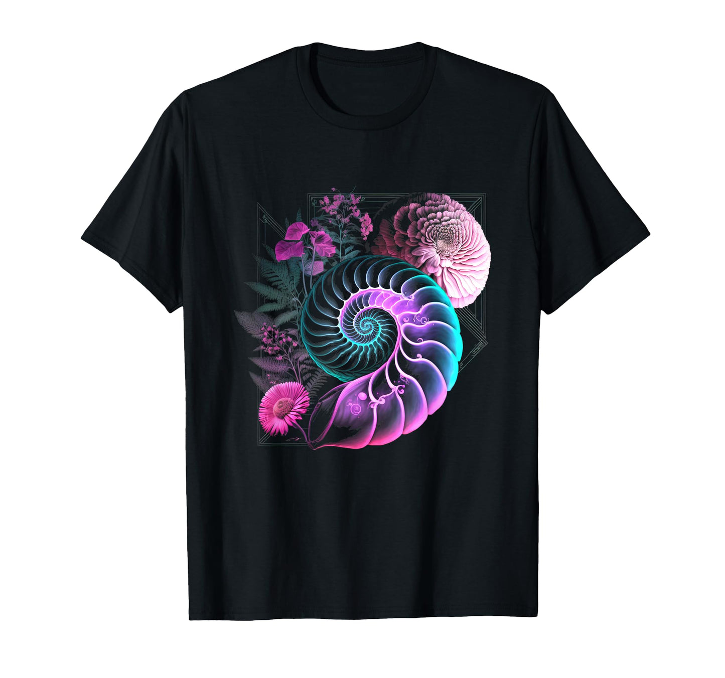 Fibonacci Spiral Vaporwave Aesthetics T-Shirt - Unique Graphic for Adults - T-Shirt, Sweatshirt, Hoodie
