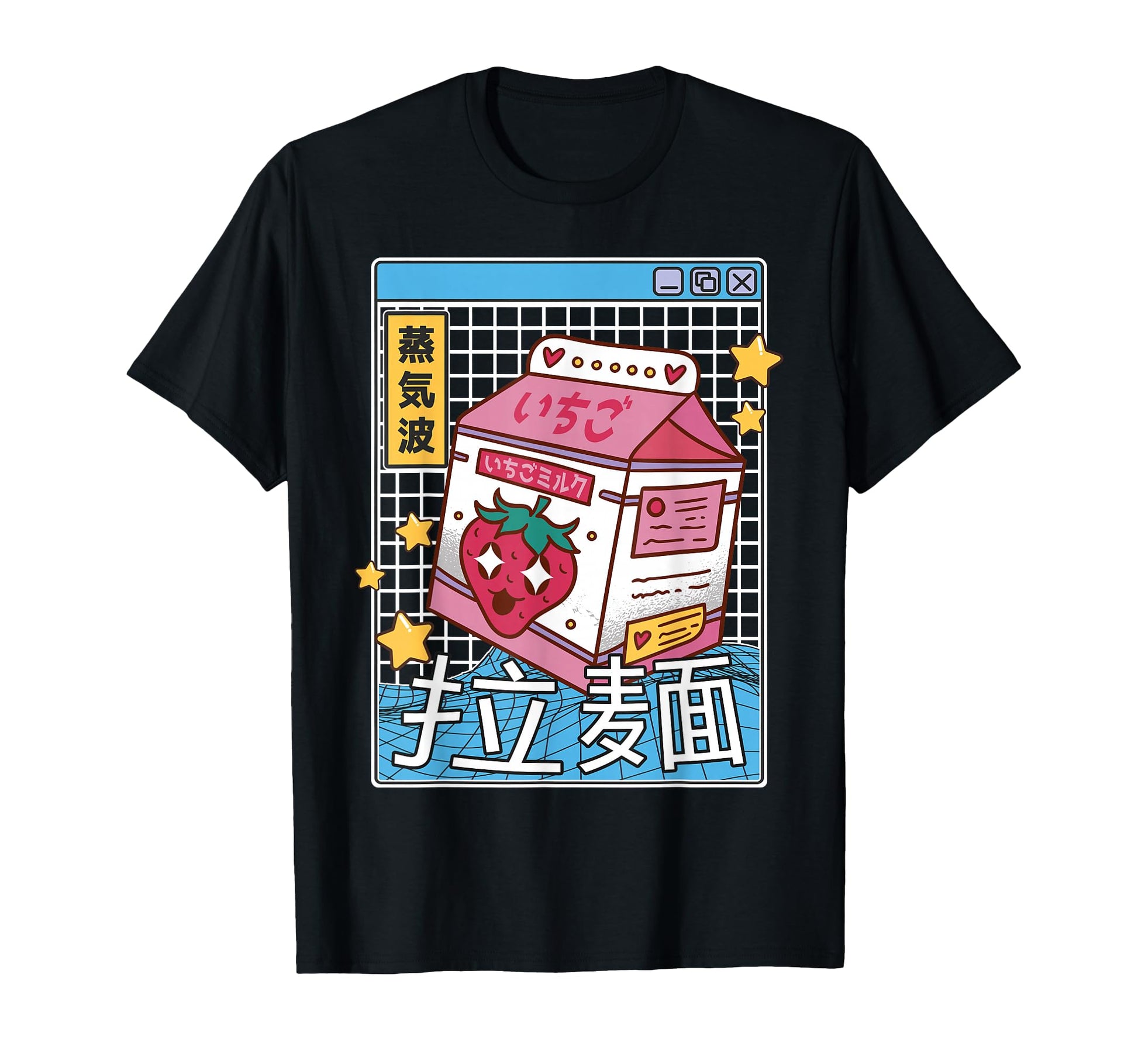 Strawberry Milk Carton Kawaii Grid T-Shirt - Streetwear Style Unisex - T-Shirt, Sweatshirt, Hoodie