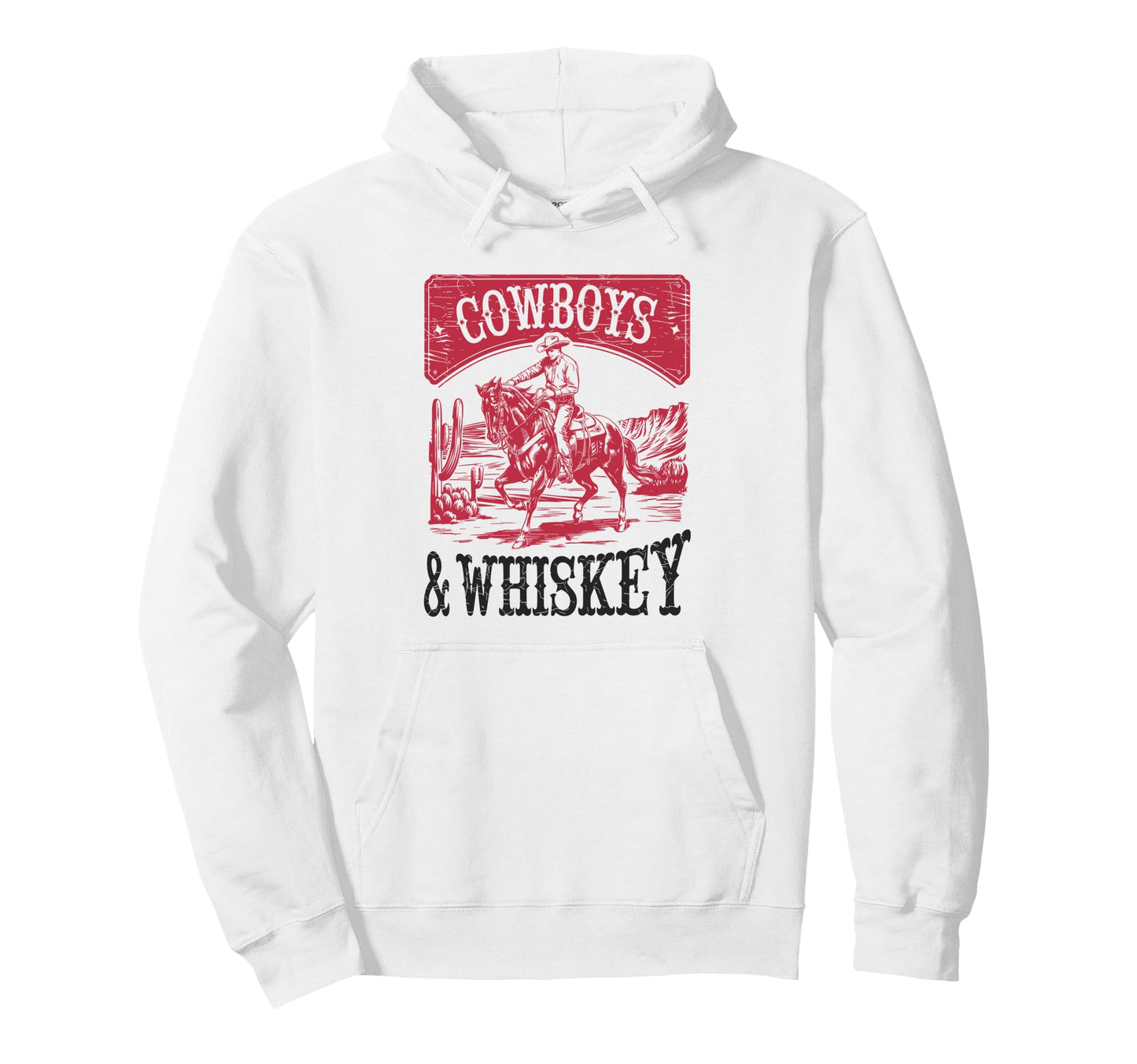 Cowboys Whiskey Bronc Rider Cowgirl Hoodie - Custom Art Print for Adults - T-Shirt, Sweatshirt, Hoodie