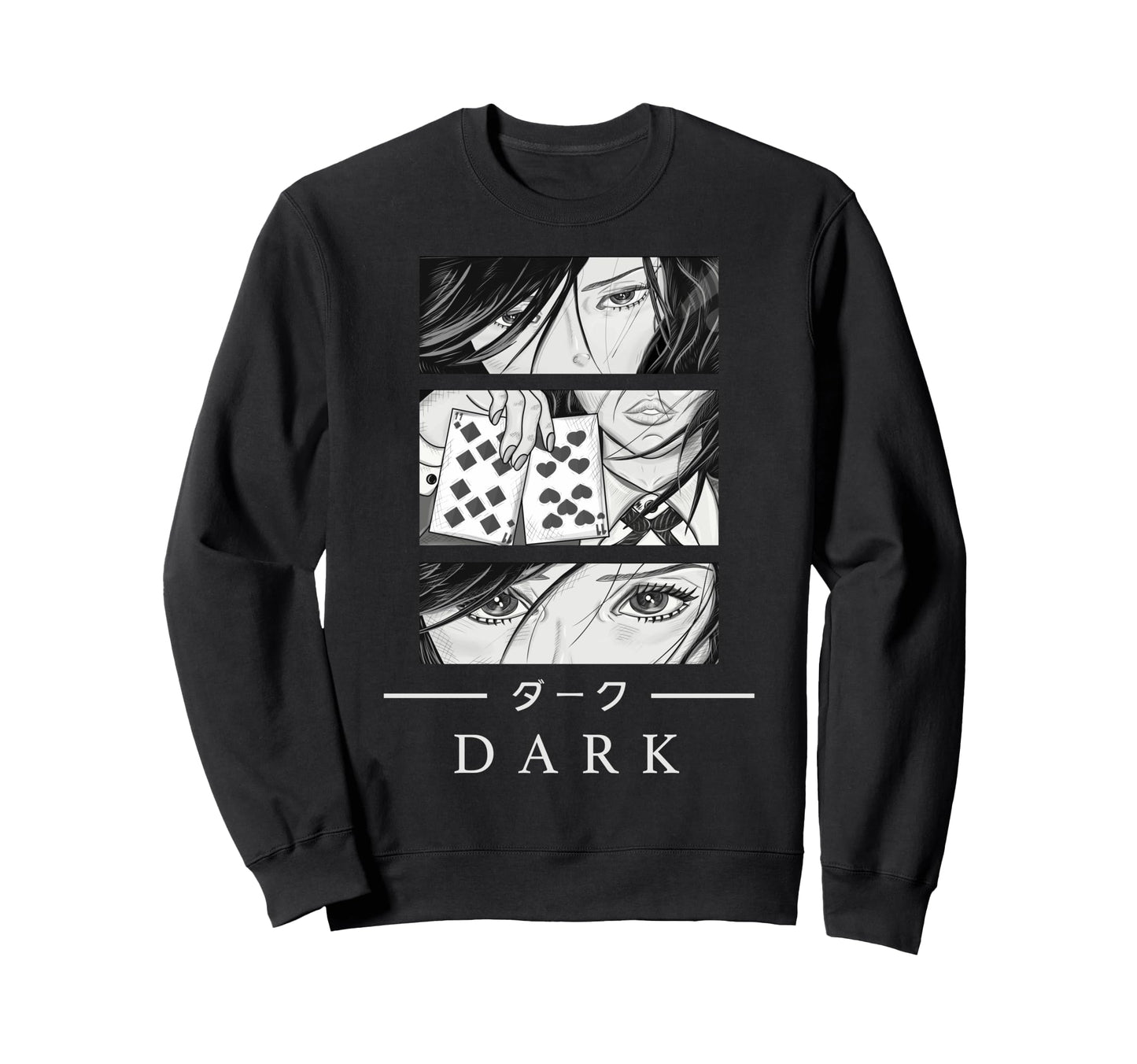 Anime Dark Japanese Art Aesthetic Sweatshirt - Aesthetic Graphic Unisex - T-Shirt, Sweatshirt, Hoodie