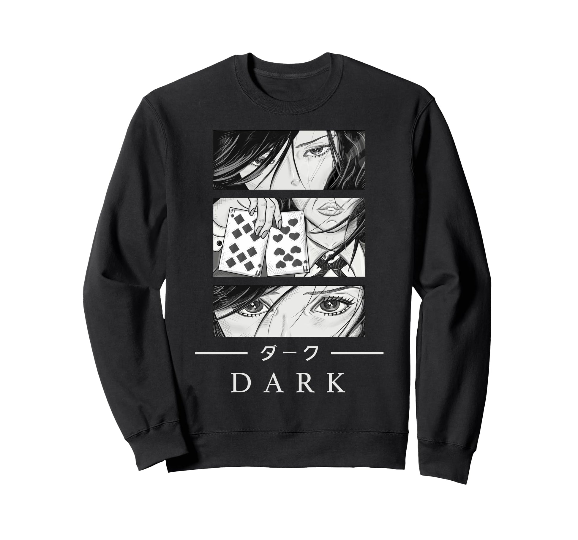Anime Dark Japanese Art Aesthetic Sweatshirt - Aesthetic Graphic Unisex - T-Shirt, Sweatshirt, Hoodie