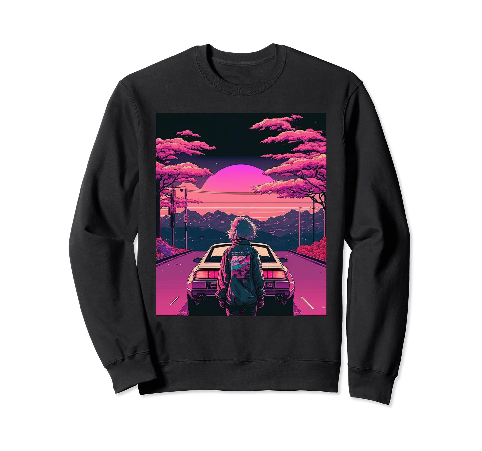 Aesthetic Sunset Japanese Vaporwave Sweatshirt - Unique Graphic Men Women - T-Shirt, Sweatshirt, Hoodie