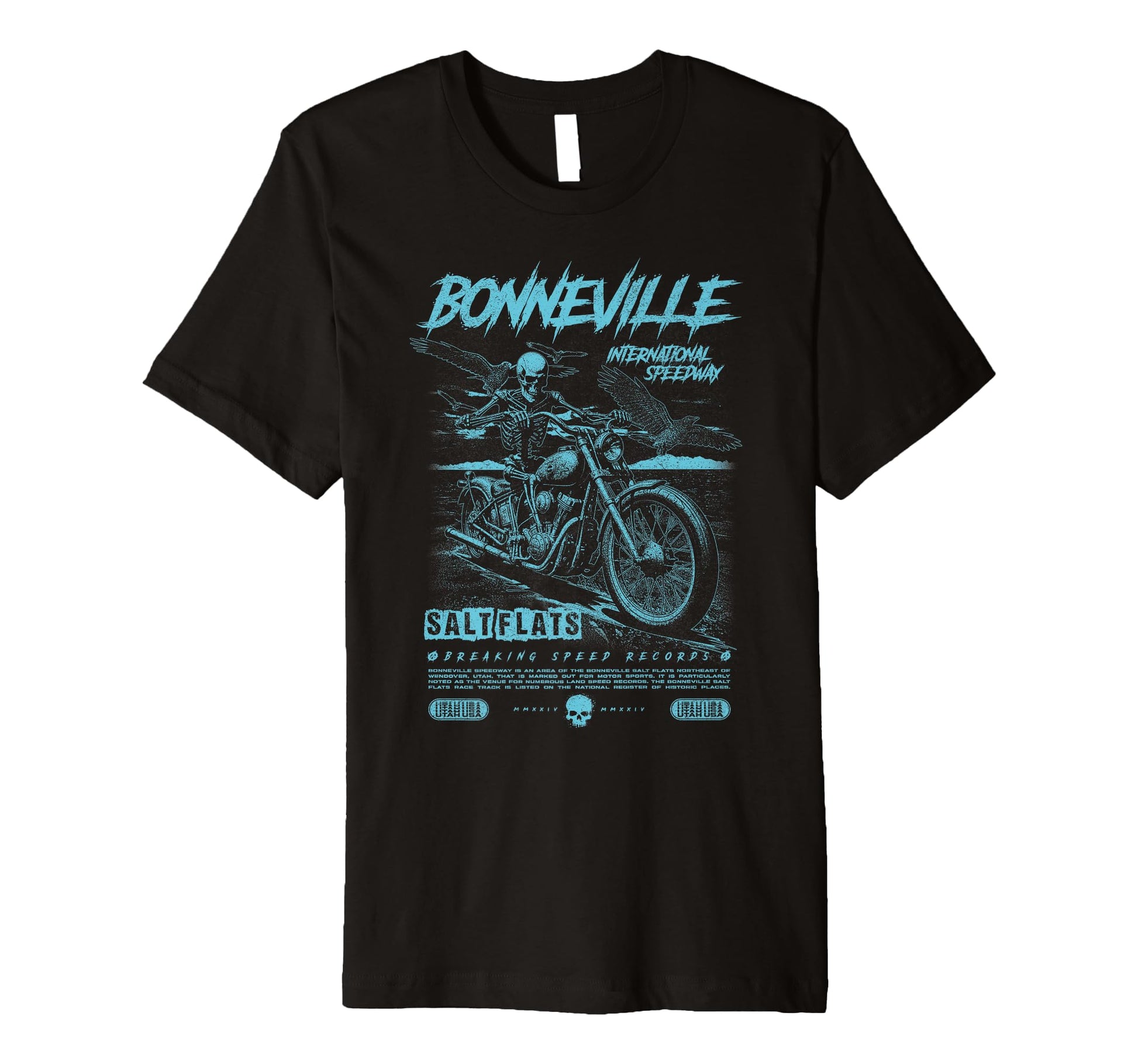 Bonneville Salt Flats Motorcycle T-Shirt - Custom Art Print Men Women - T-Shirt, Sweatshirt, Hoodie