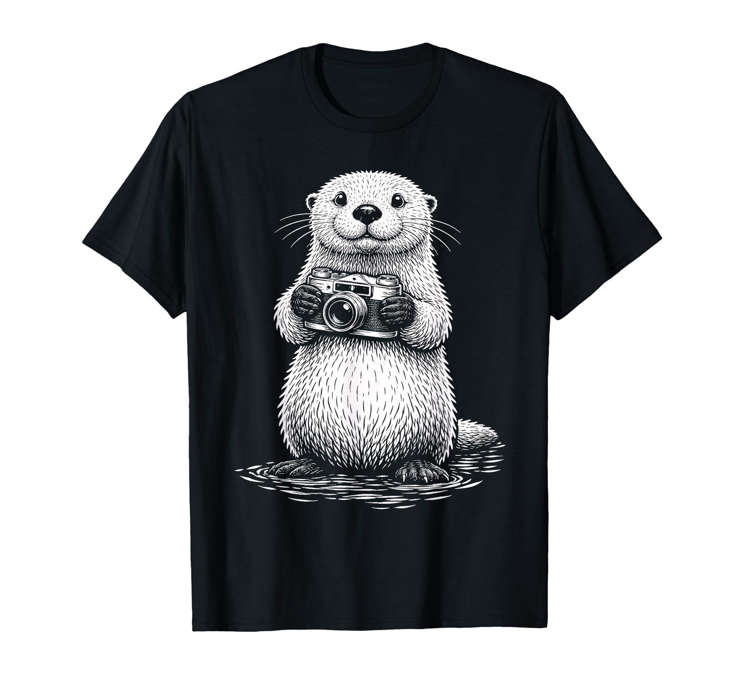 Sea Otter Photographer Camera T-Shirt - Fun Novelty Design Unisex - T-Shirt, Sweatshirt, Hoodie