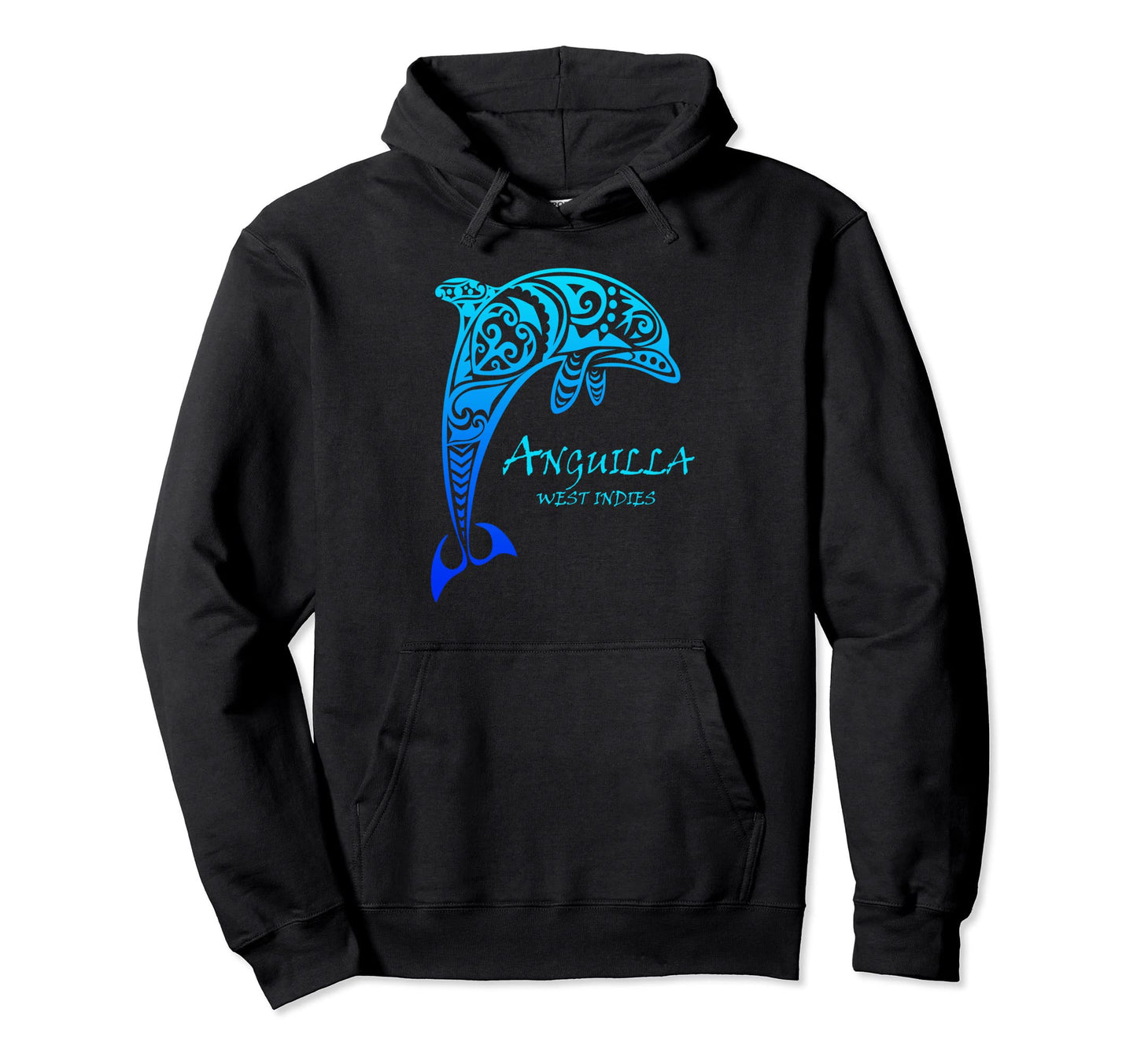 Anguilla West Indies Tribal Dolphin Hoodie - Minimalist Print Men Women - T-Shirt, Sweatshirt, Hoodie