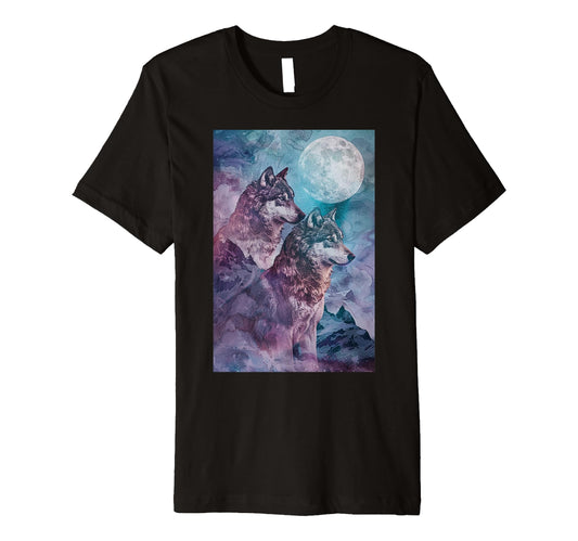 Boho Mystic Wolf Art T-Shirt - Fun Novelty Design Men Women - T-Shirt, Sweatshirt, Hoodie