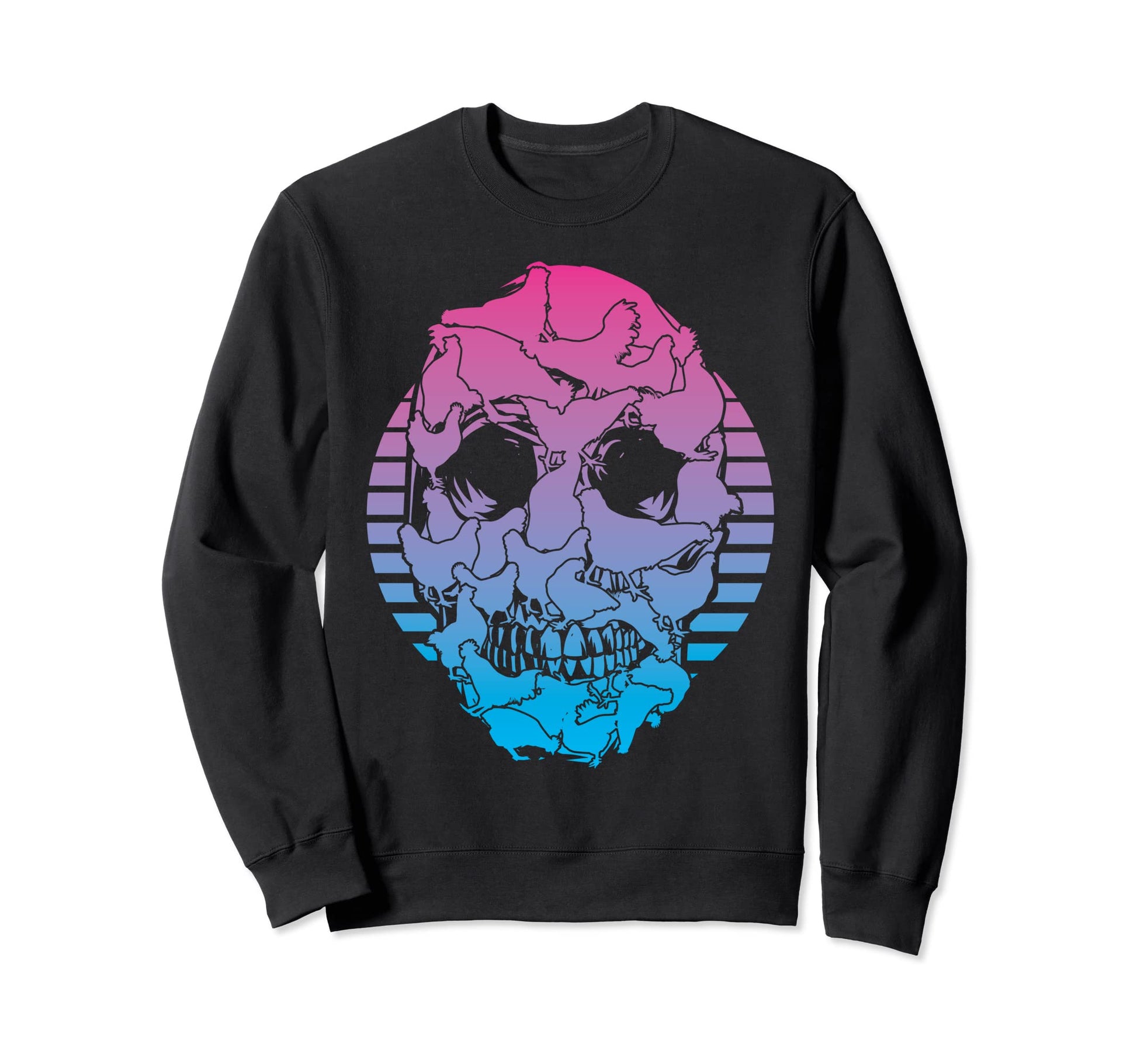 Chickens Vaporwave Aesthetic Sweatshirt - Graphic Print Men Women - T-Shirt, Sweatshirt, Hoodie