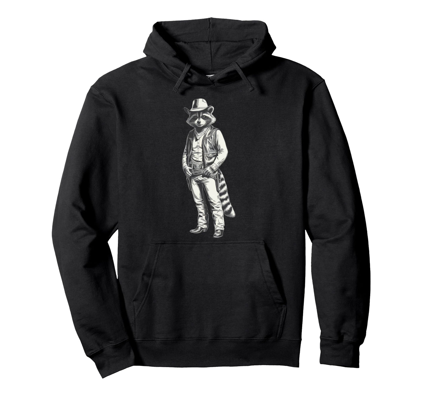 Howdy Cowboy Raccoon Western Charm Hoodie - Minimalist Print Men Women - T-Shirt, Sweatshirt, Hoodie