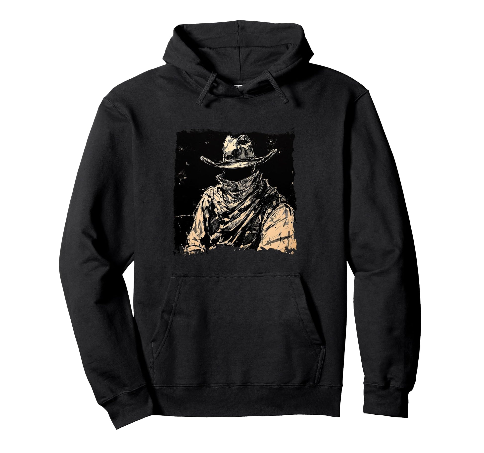 Cowboy Dark Western Hoodie - Custom Art Print for Adults - T-Shirt, Sweatshirt, Hoodie
