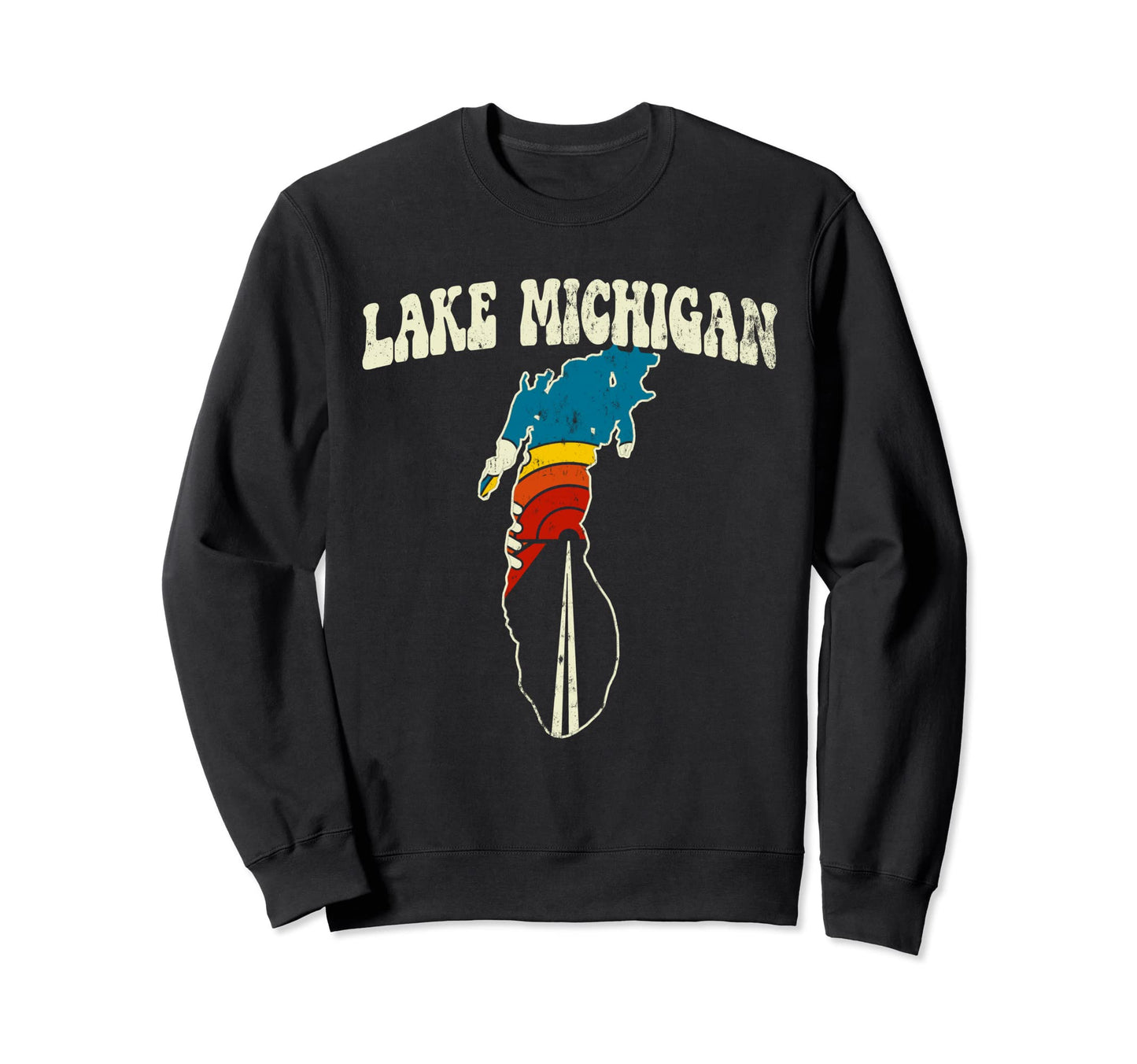 Lake Michigan Lake Rainbow Nature Sweatshirt - Fun Novelty Design Unisex - T-Shirt, Sweatshirt, Hoodie