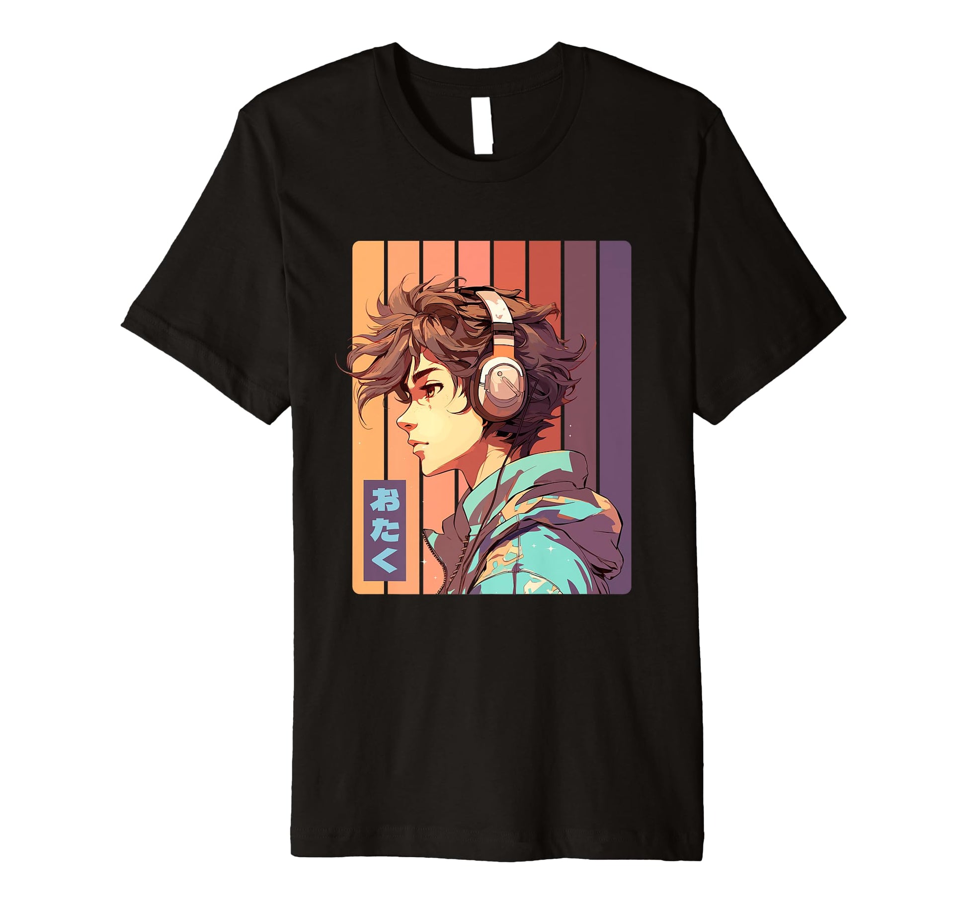 Aesthetic Vaporwave Anime Headphones T-Shirt - Aesthetic Graphic Men Women - T-Shirt, Sweatshirt, Hoodie
