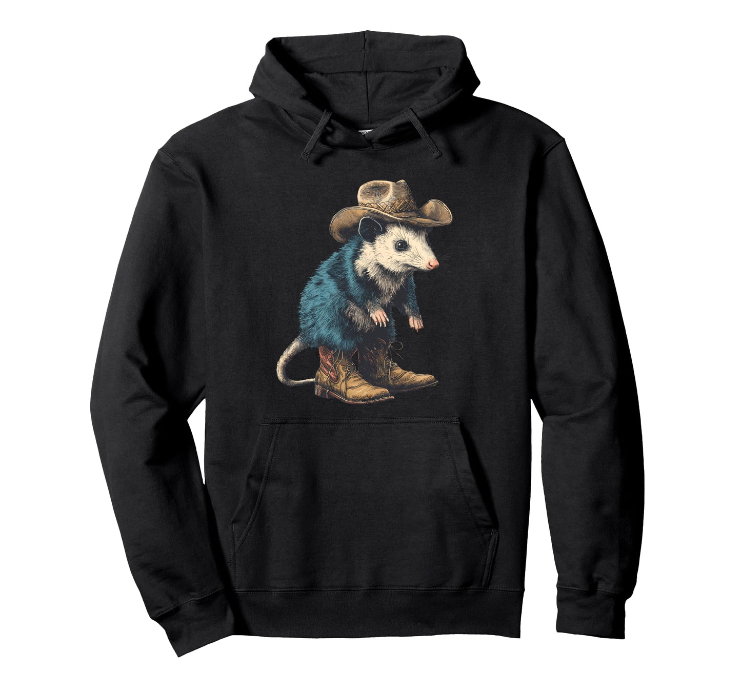 Country Cowboy Opossum Rodeo Cowgirl Hoodie - Casual Everyday Wear Unisex - T-Shirt, Sweatshirt, Hoodie