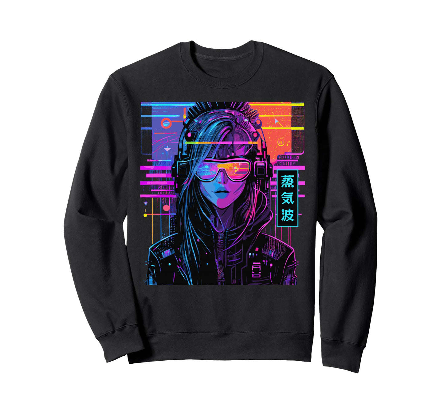 Cyberpop Japanese Streetwear Urban Sweatshirt - Minimalist Print Men Women - T-Shirt, Sweatshirt, Hoodie