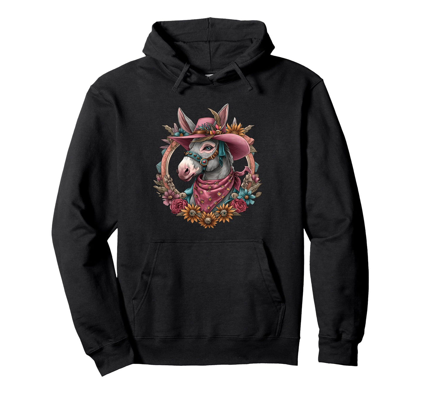 Country Cowboy Donkey Rodeo Cowgirl Hoodie - Graphic Print Men Women - T-Shirt, Sweatshirt, Hoodie