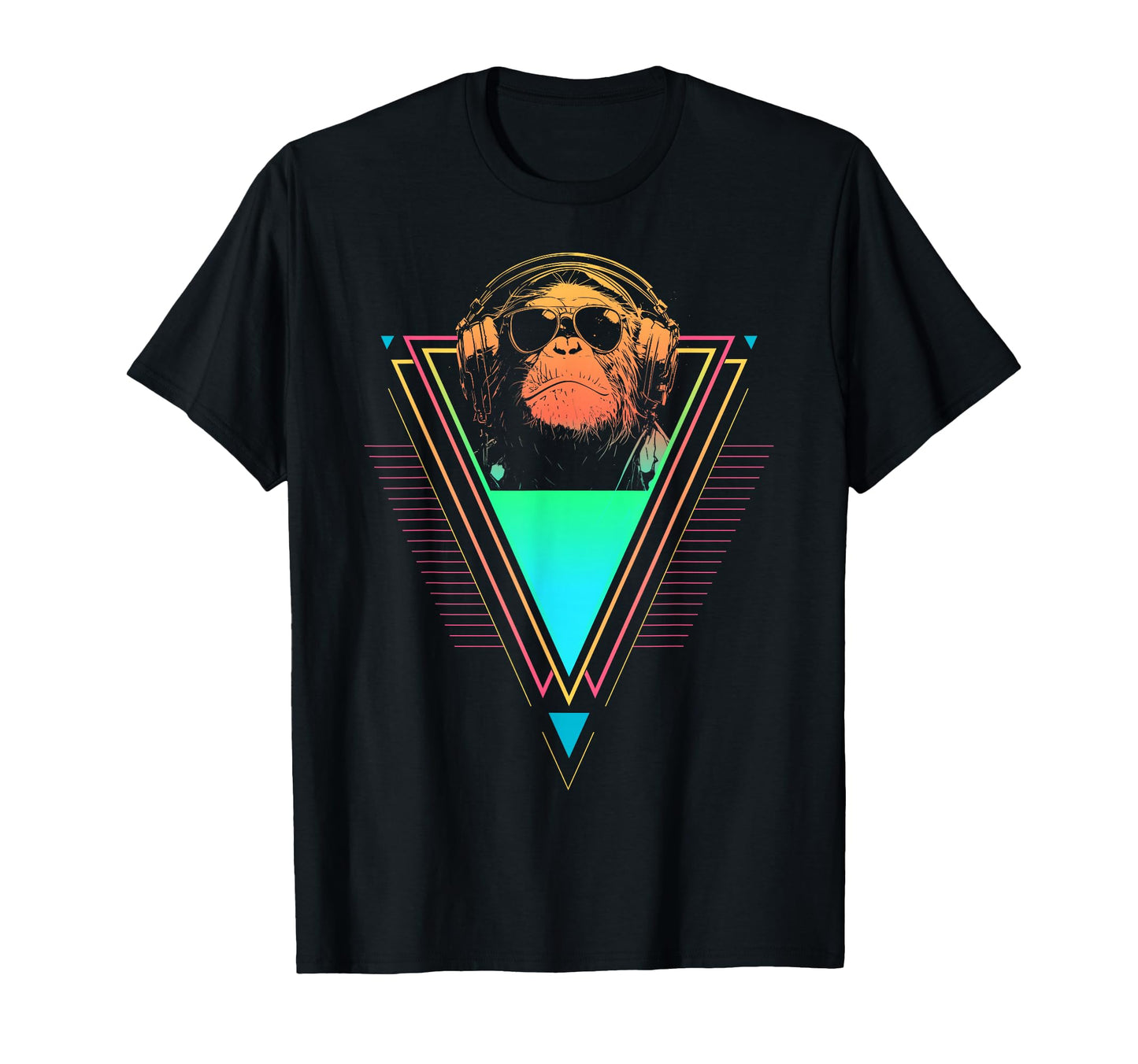 1980S 1990S Synthwave Chimpanzee Sunset T-Shirt - Aesthetic Graphic Unisex - T-Shirt, Sweatshirt, Hoodie