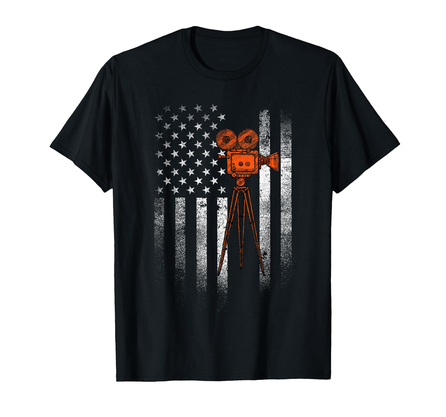 Camera Usa Flag Funny Filmmaker Gifts T-Shirt - Novelty Apparel for Adults - T-Shirt, Sweatshirt, Hoodie