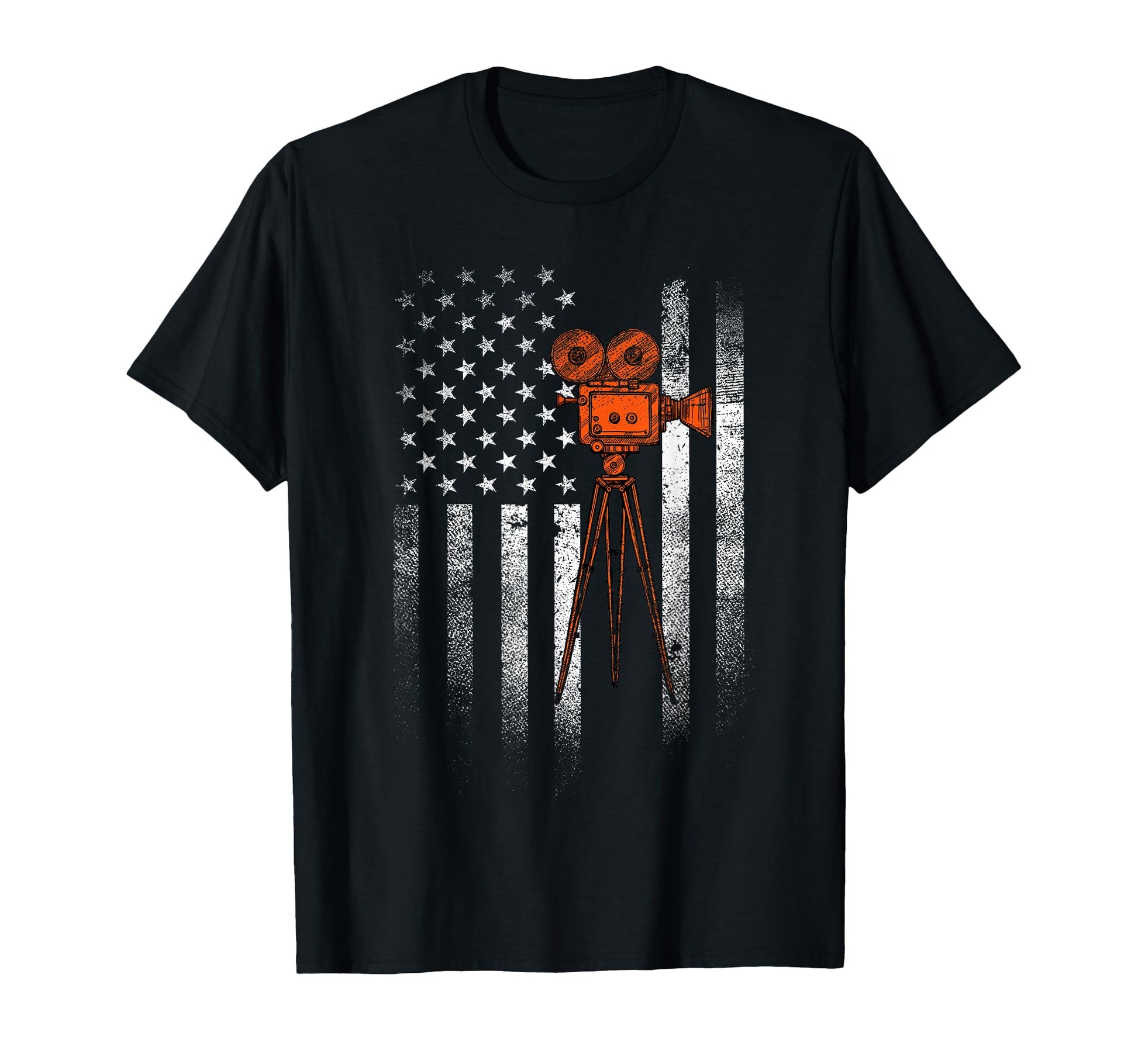 Camera Usa Flag Funny Filmmaker Gifts T-Shirt - Novelty Apparel for Adults - T-Shirt, Sweatshirt, Hoodie
