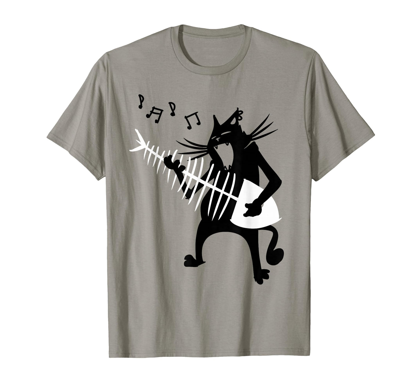Cat Playing Guitar Music Lover Rock Roll T-Shirt - Trendy Graphic Unisex - T-Shirt, Sweatshirt, Hoodie