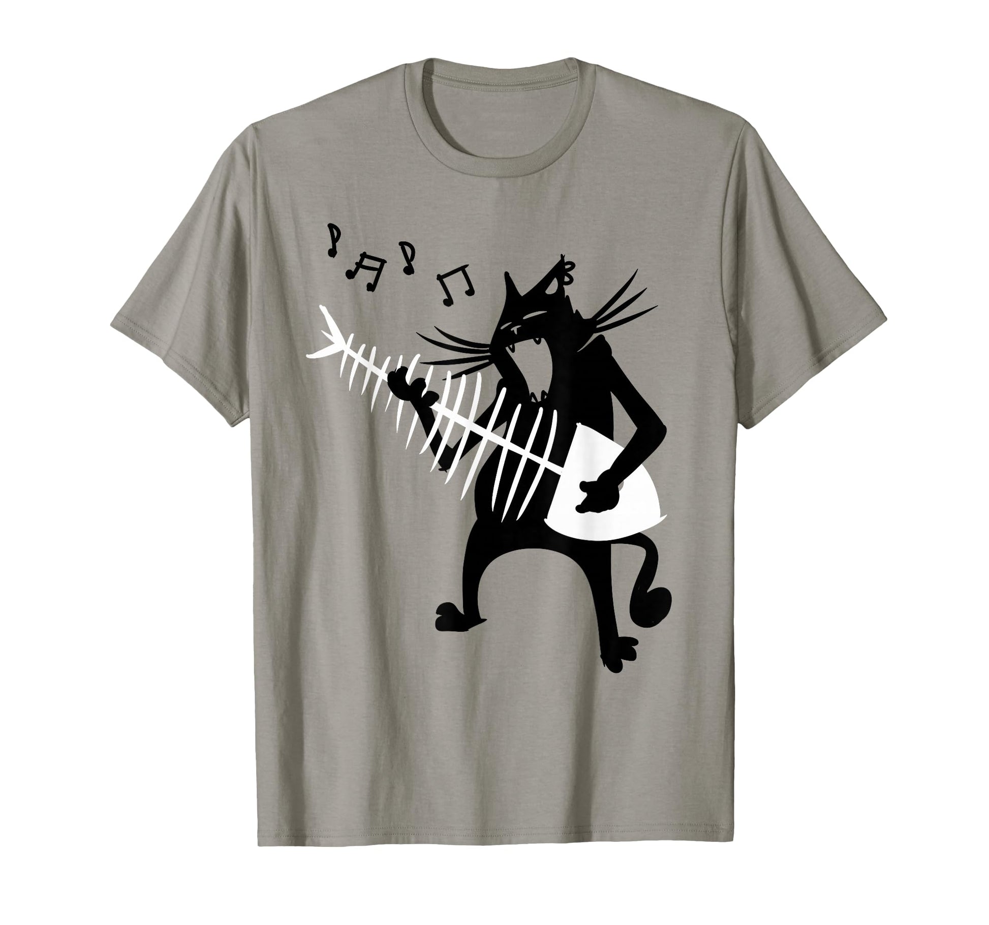 Cat Playing Guitar Music Lover Rock Roll T-Shirt - Trendy Graphic Unisex - T-Shirt, Sweatshirt, Hoodie