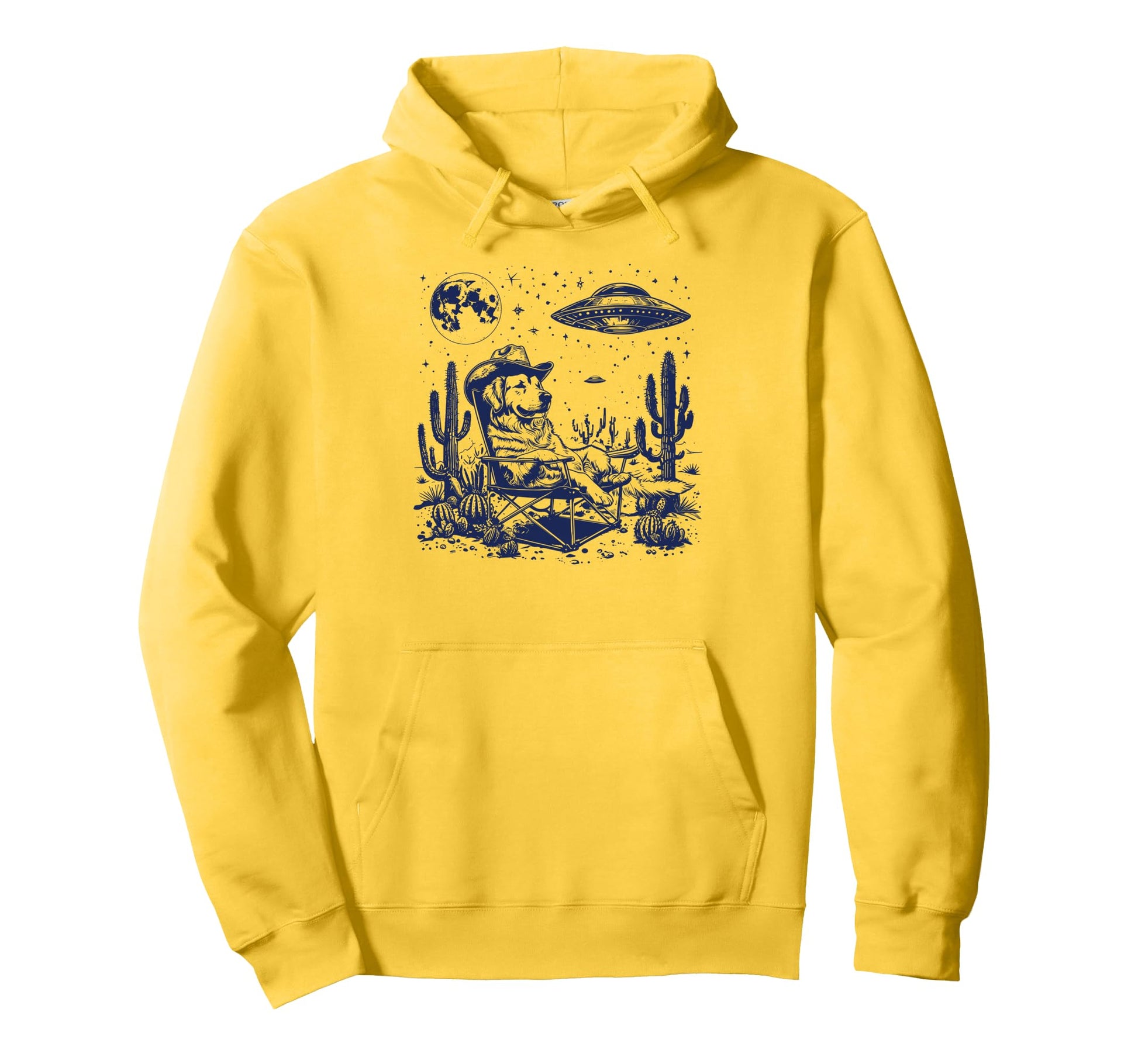 Howdy Golden Retriever Western Cowboy Hoodie - Fun Novelty Design Unisex - T-Shirt, Sweatshirt, Hoodie