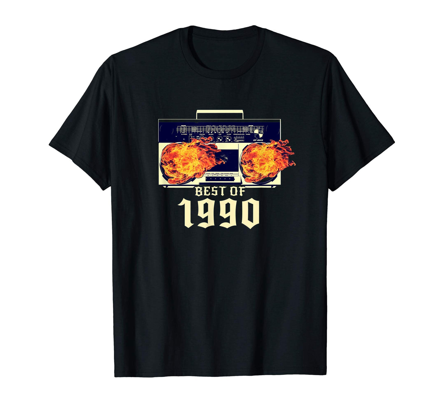 Best 1990 Audio Cassette Player Burning T-Shirt - Graphic Print Unisex - T-Shirt, Sweatshirt, Hoodie