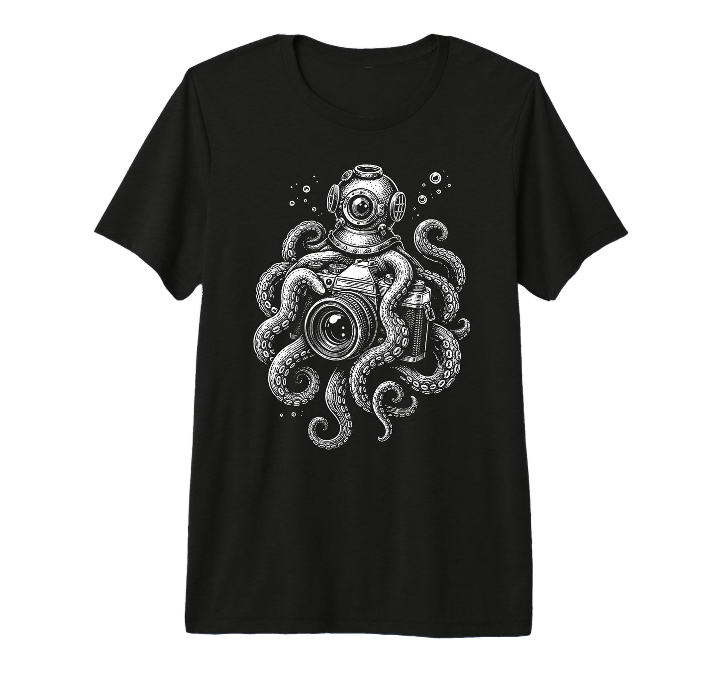 Photographer Octopus Camera Art T-Shirt - Casual Everyday Wear Men Women - T-Shirt, Sweatshirt, Hoodie