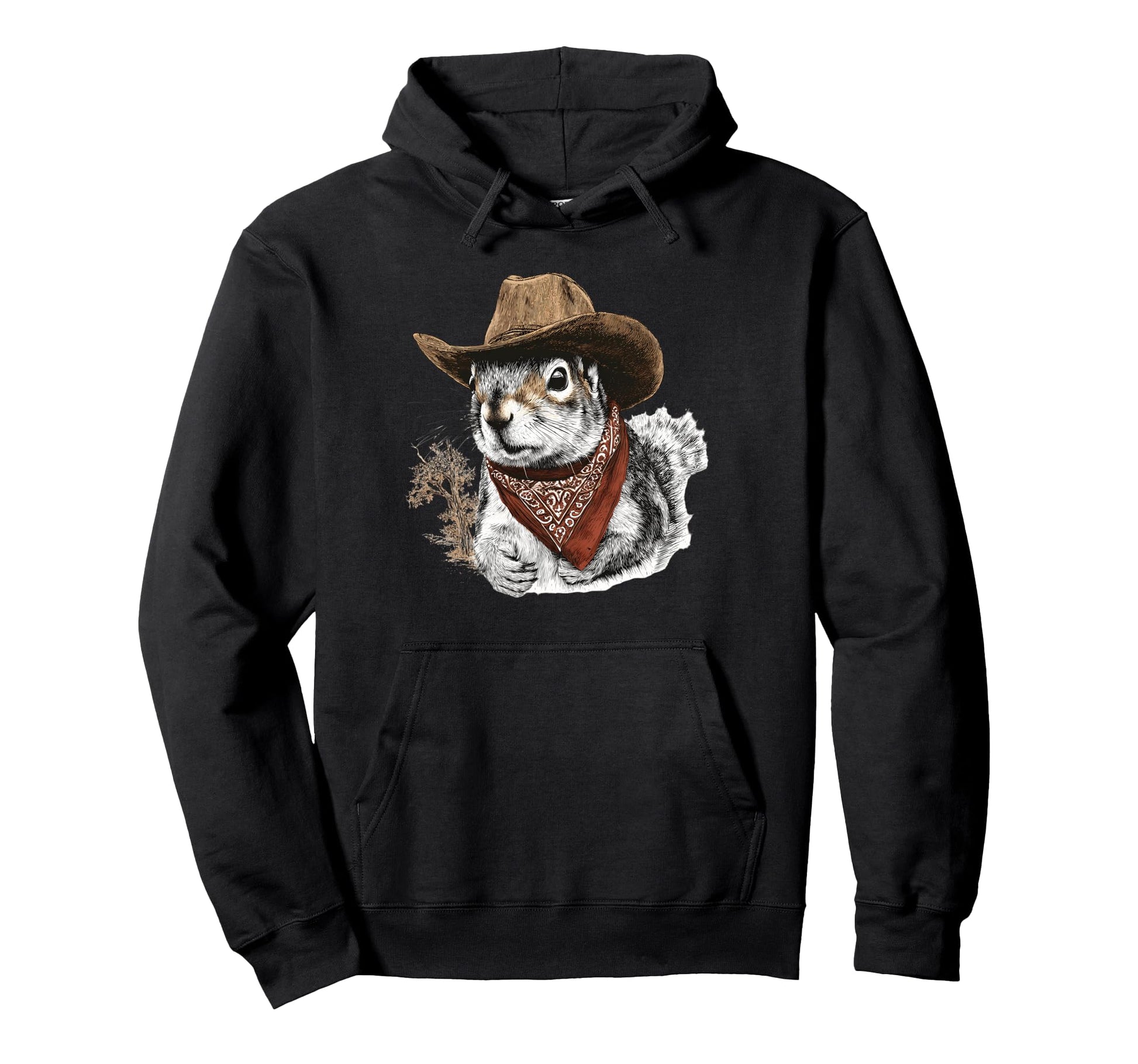 Squirrel Cowboy Rodeo Cowgirl Western Hoodie - Trendy Graphic Men Women - T-Shirt, Sweatshirt, Hoodie