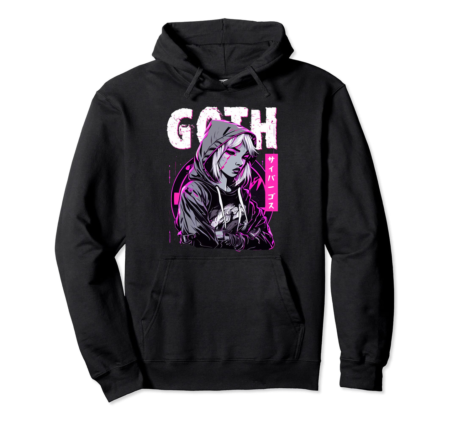 Gothic Sad Anime Japanese Cybergoth Hoodie - Casual Everyday Wear Unisex - T-Shirt, Sweatshirt, Hoodie