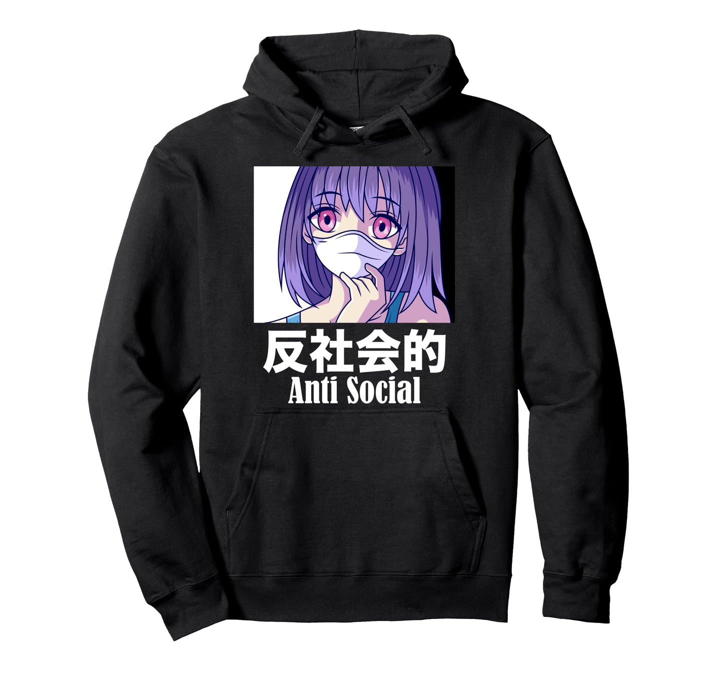 Antisocial Aesthetic Vaporwave Anime Hoodie - Minimalist Print Unisex - T-Shirt, Sweatshirt, Hoodie
