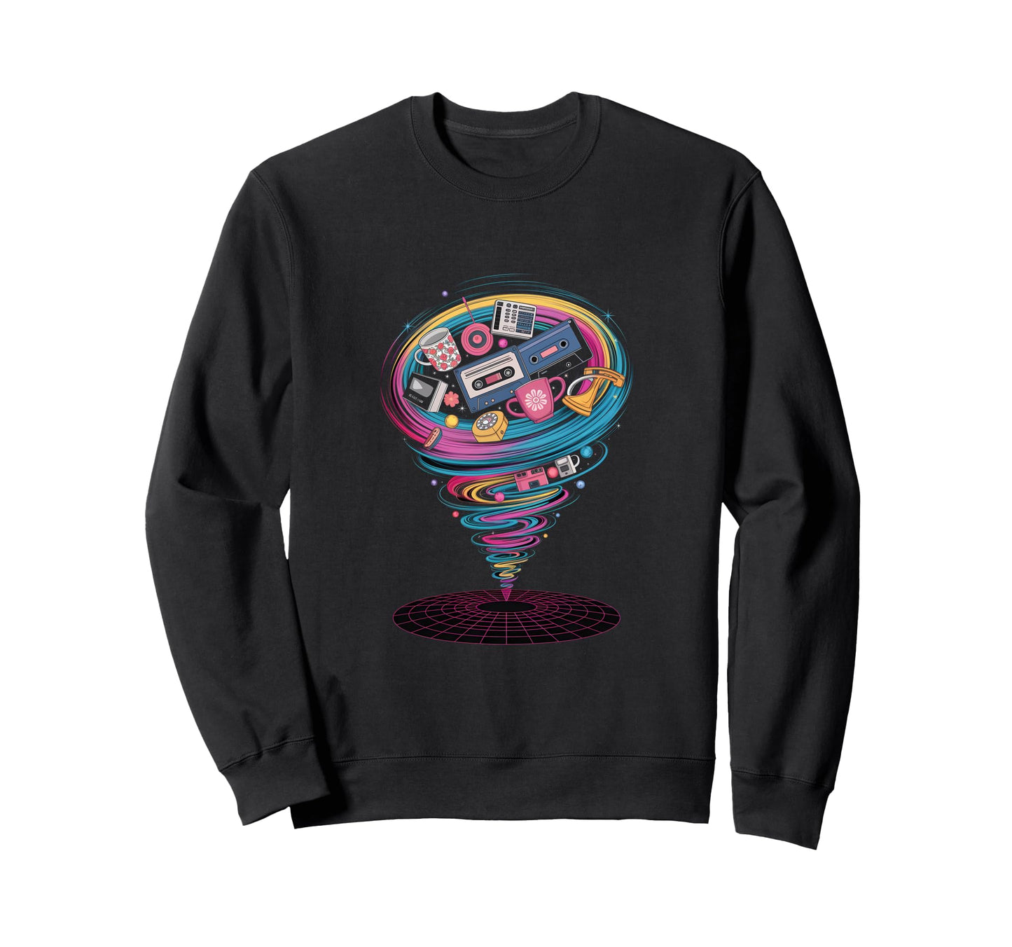 Tape Vortex Surreal 80S Vaporwave Sweatshirt - Streetwear Style Unisex - T-Shirt, Sweatshirt, Hoodie