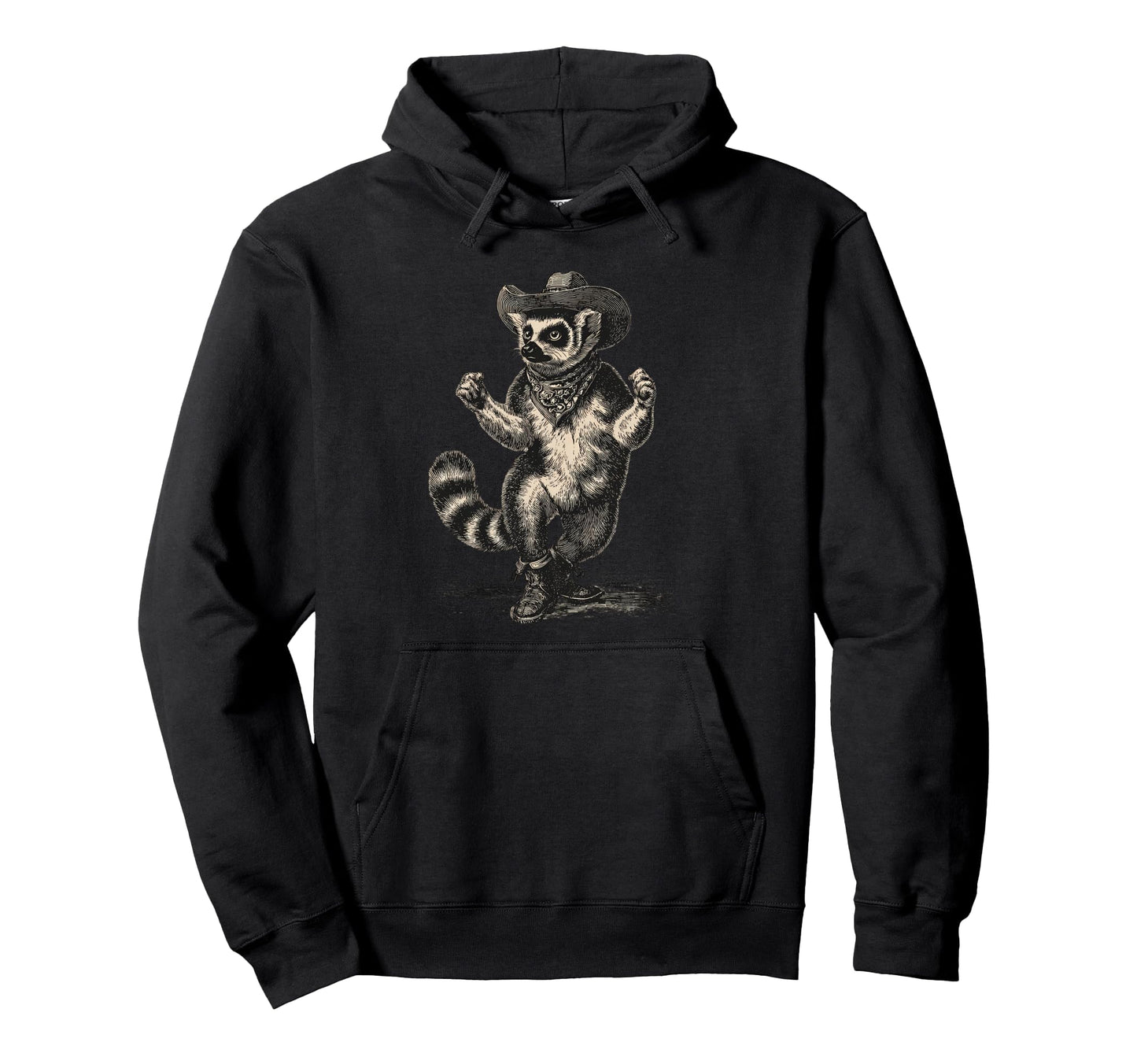 Country Cowboy Lemur Rodeo Cowgirl Hoodie - Minimalist Print for Adults - T-Shirt, Sweatshirt, Hoodie