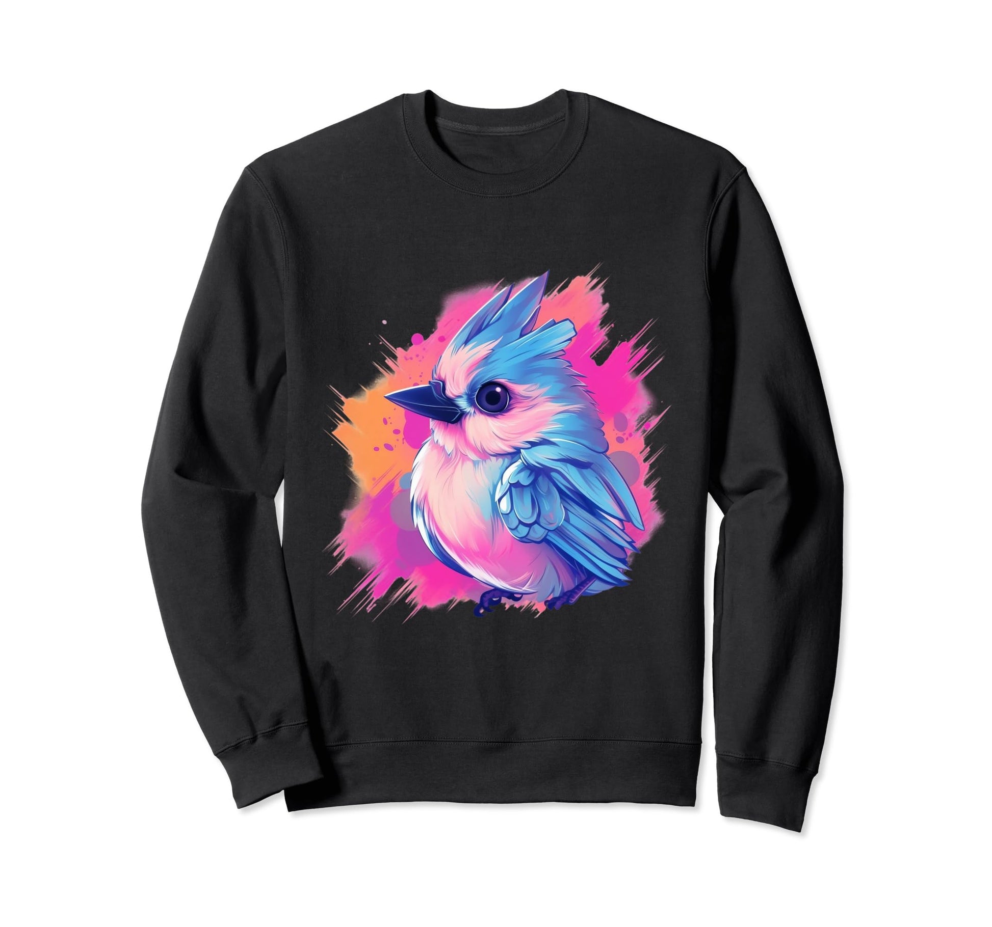 Vaporwave Aesthetic Tufted Titmouse Sweatshirt - Graphic Print Unisex - T-Shirt, Sweatshirt, Hoodie