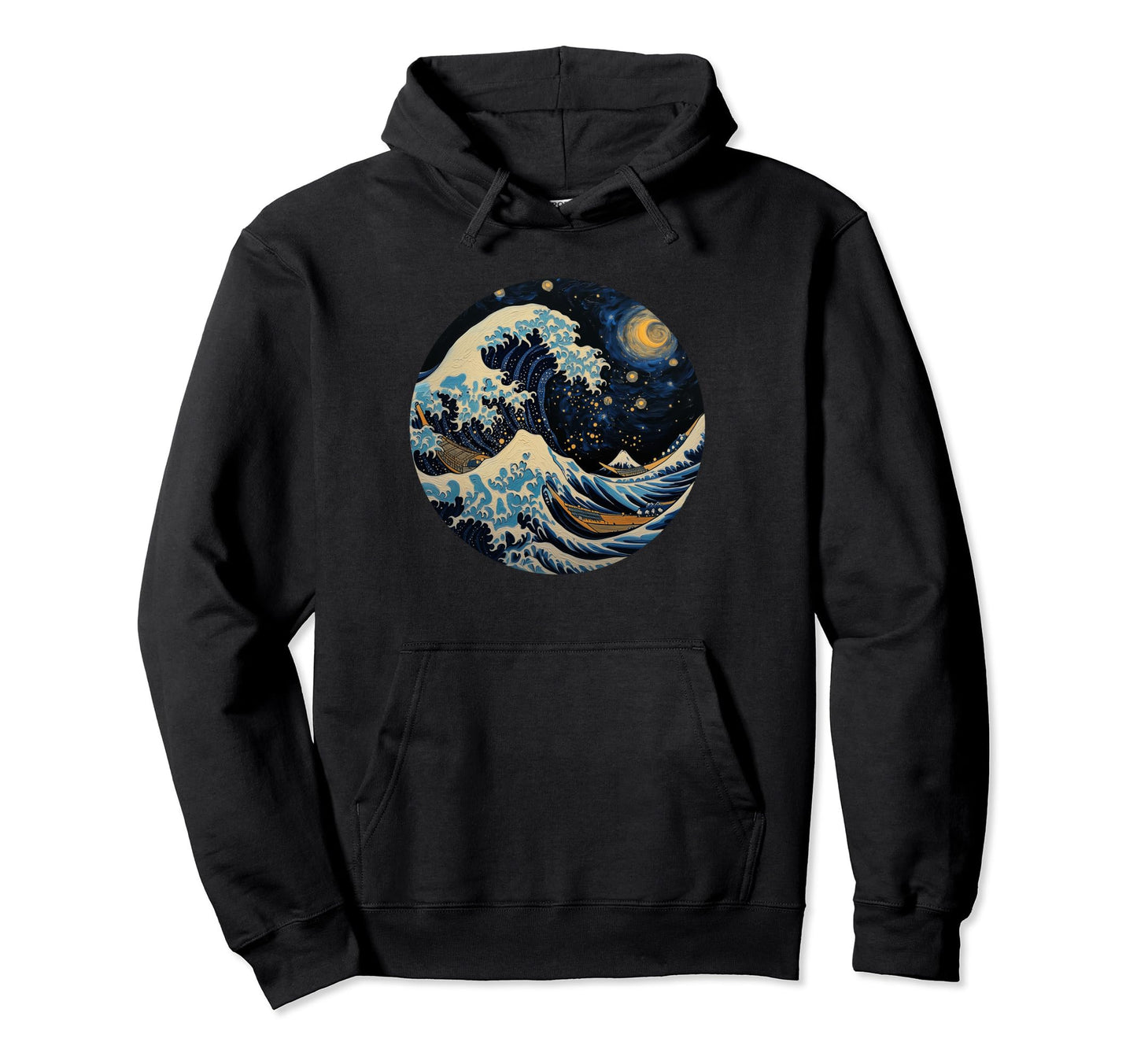 Aesthetic Vaporwave Great Wave Starry Hoodie - Novelty Apparel Men Women - T-Shirt, Sweatshirt, Hoodie