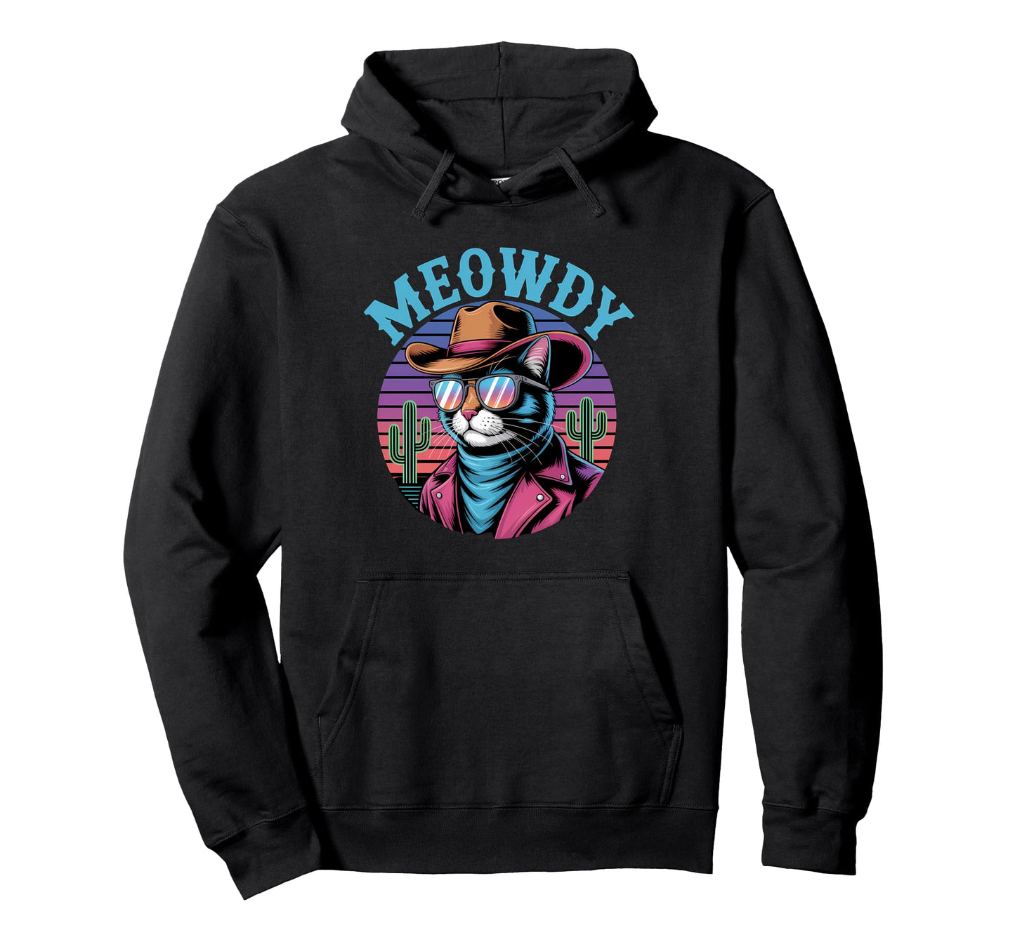 Meowdy Cat Cowboy Cat Country Western Funny Hoodie - Graphic Print Unisex - T-Shirt, Sweatshirt, Hoodie