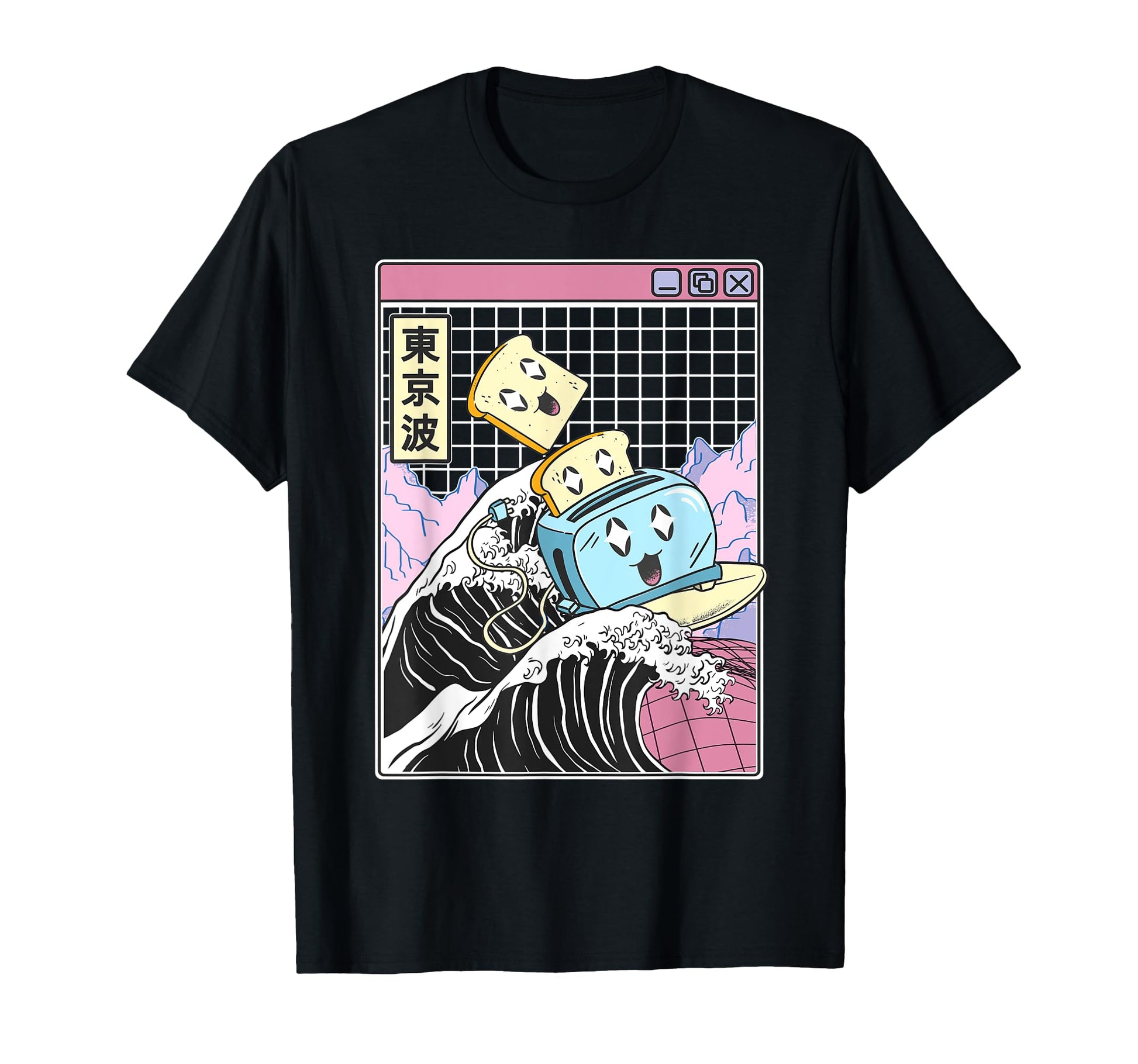 Toaster Great Wave Kawaii Vaporwave T-Shirt - Unique Graphic Men Women - T-Shirt, Sweatshirt, Hoodie