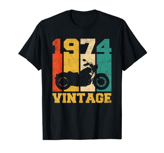 47Th Birthday Gift 1974 Motorcycle 47Th T-Shirt - Aesthetic Graphic Unisex - T-Shirt, Sweatshirt, Hoodie