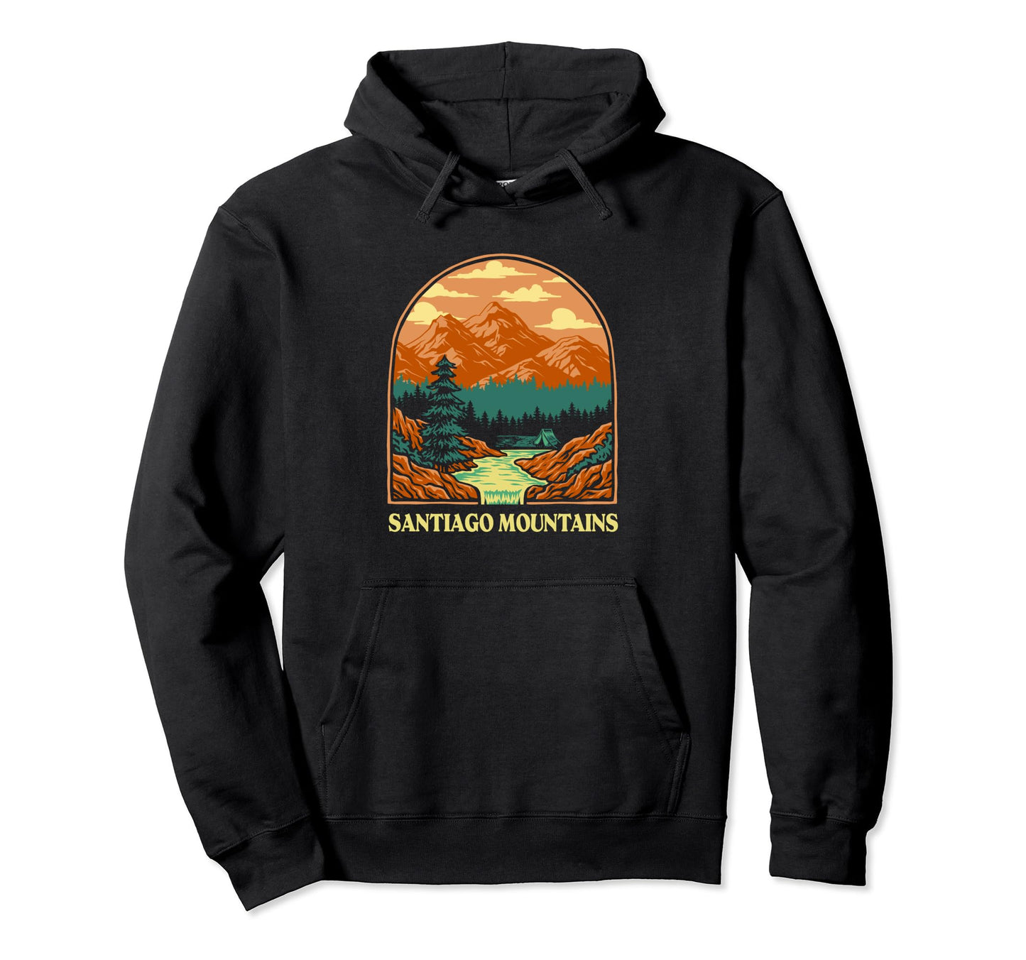 Santiago Mountains Rocky Mountains Hoodie - Minimalist Print Unisex - T-Shirt, Sweatshirt, Hoodie