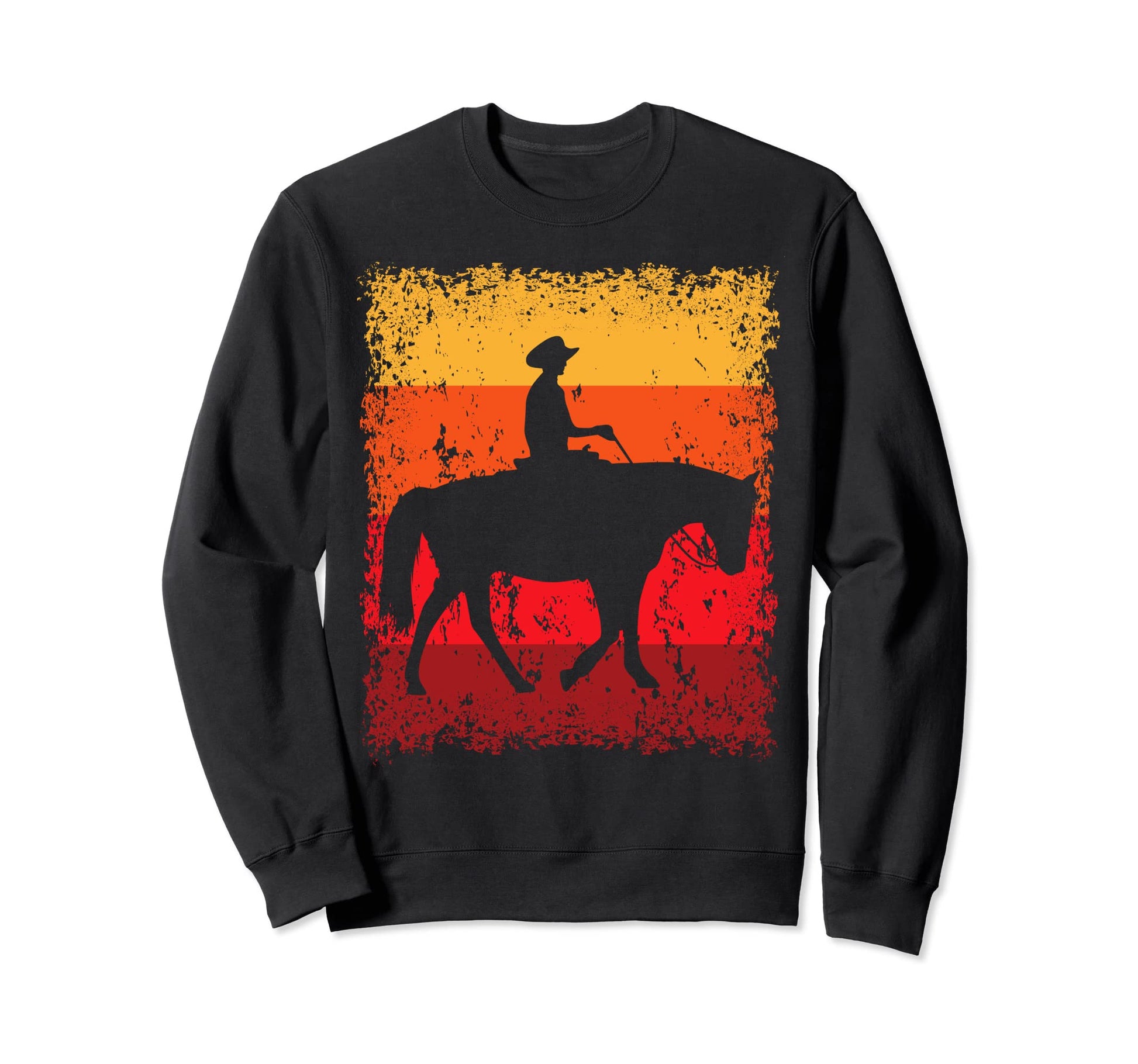 Western Riding Cowboy Riding Sweatshirt - Unique Graphic Unisex - T-Shirt, Sweatshirt, Hoodie