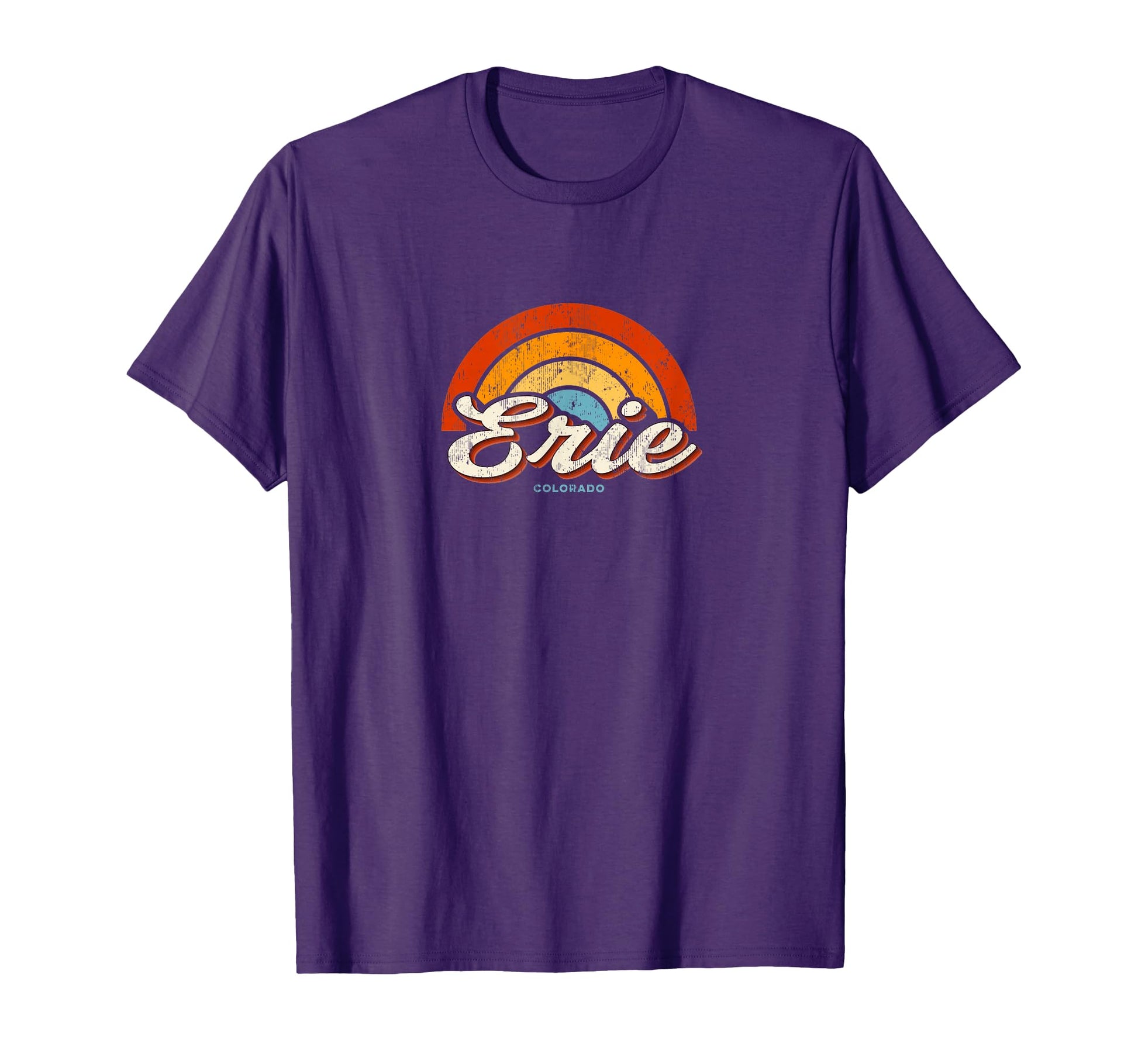 Erie Colorado Co Rainbow 70S T-Shirt - Novelty Apparel for Adults - T-Shirt, Sweatshirt, Hoodie