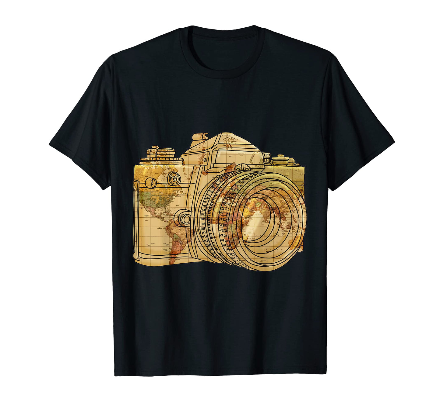 World Map Camera Holiday Vacation T-Shirt - Streetwear Style for Adults - T-Shirt, Sweatshirt, Hoodie