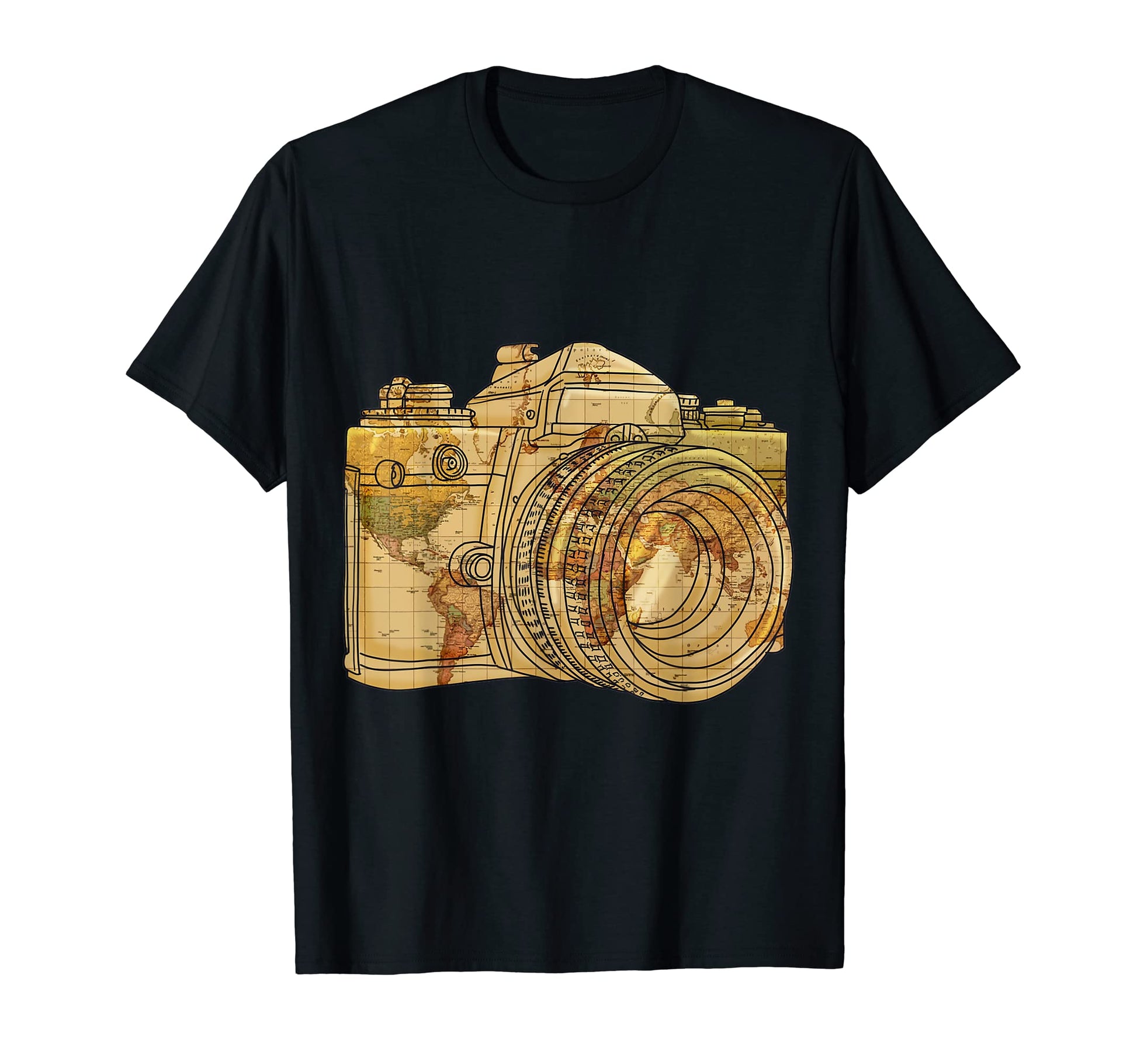 World Map Camera Holiday Vacation T-Shirt - Streetwear Style for Adults - T-Shirt, Sweatshirt, Hoodie