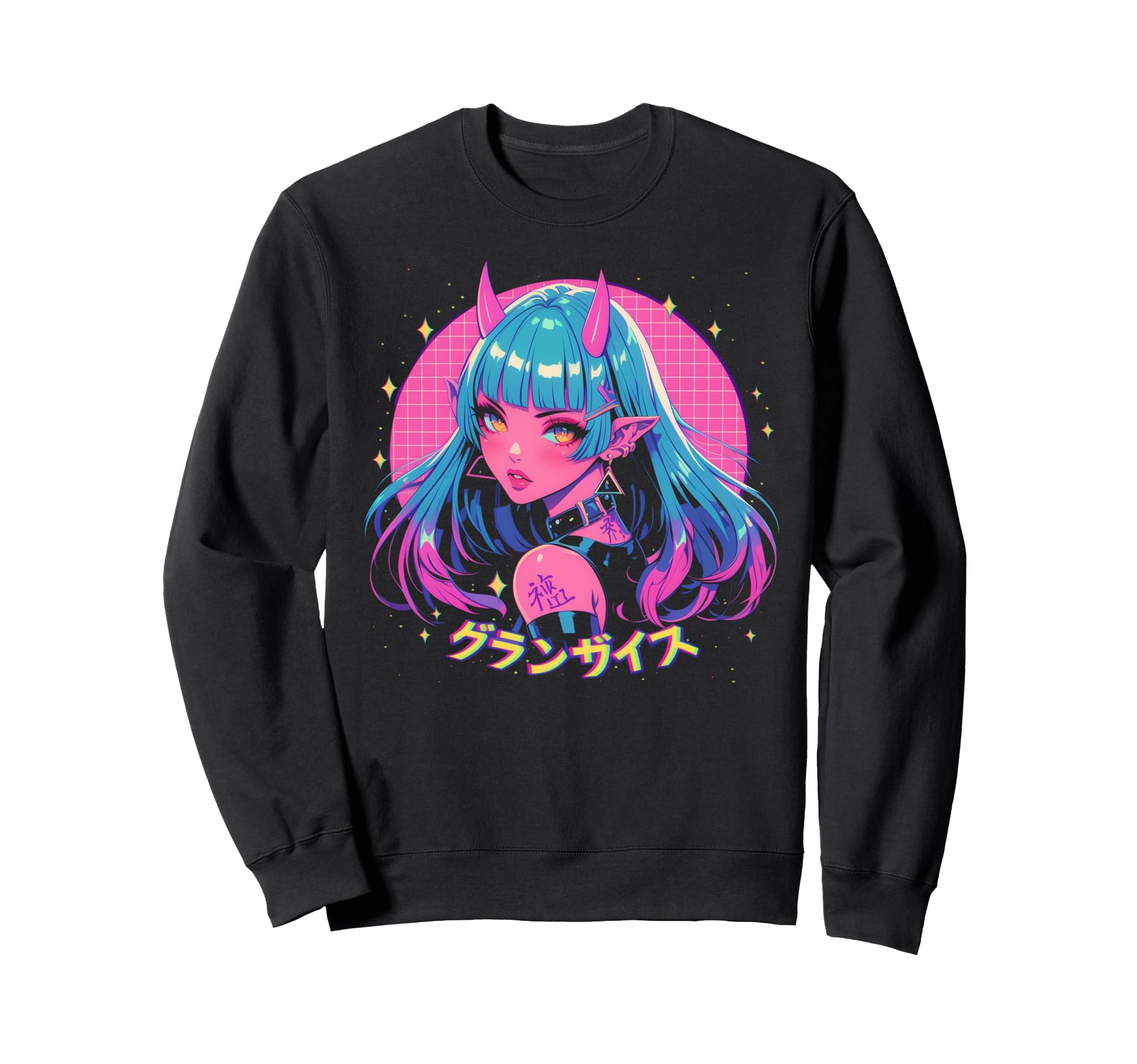 Goth Grunge Demon Anime Waifu Sweatshirt - Novelty Apparel Men Women - T-Shirt, Sweatshirt, Hoodie
